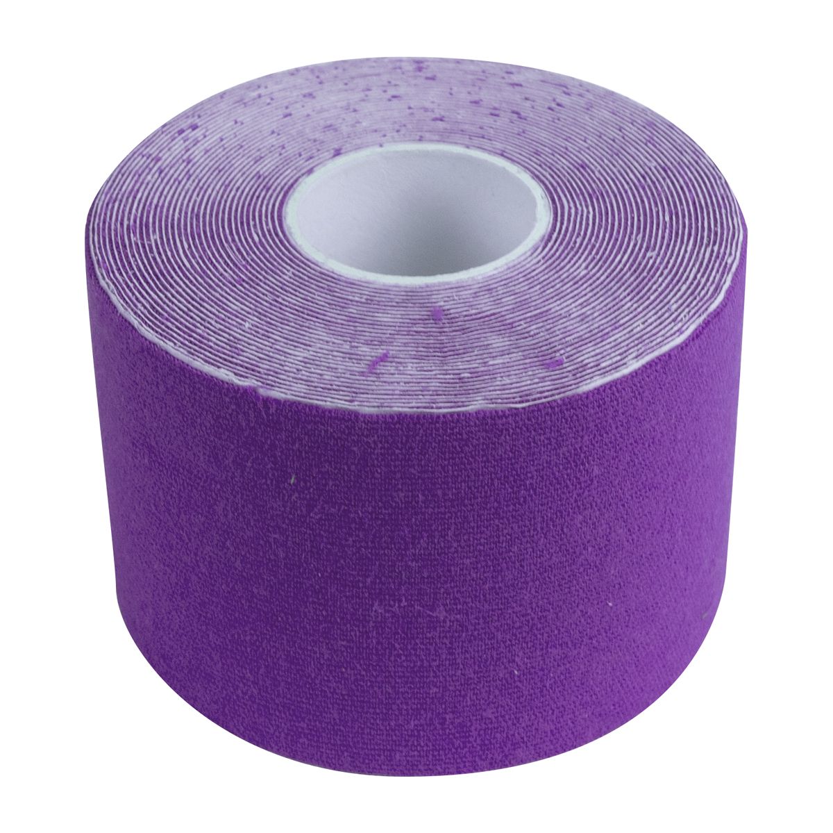 Rolle violettes Kinesiologie-Tape aus Baumwolle. Draufsicht.