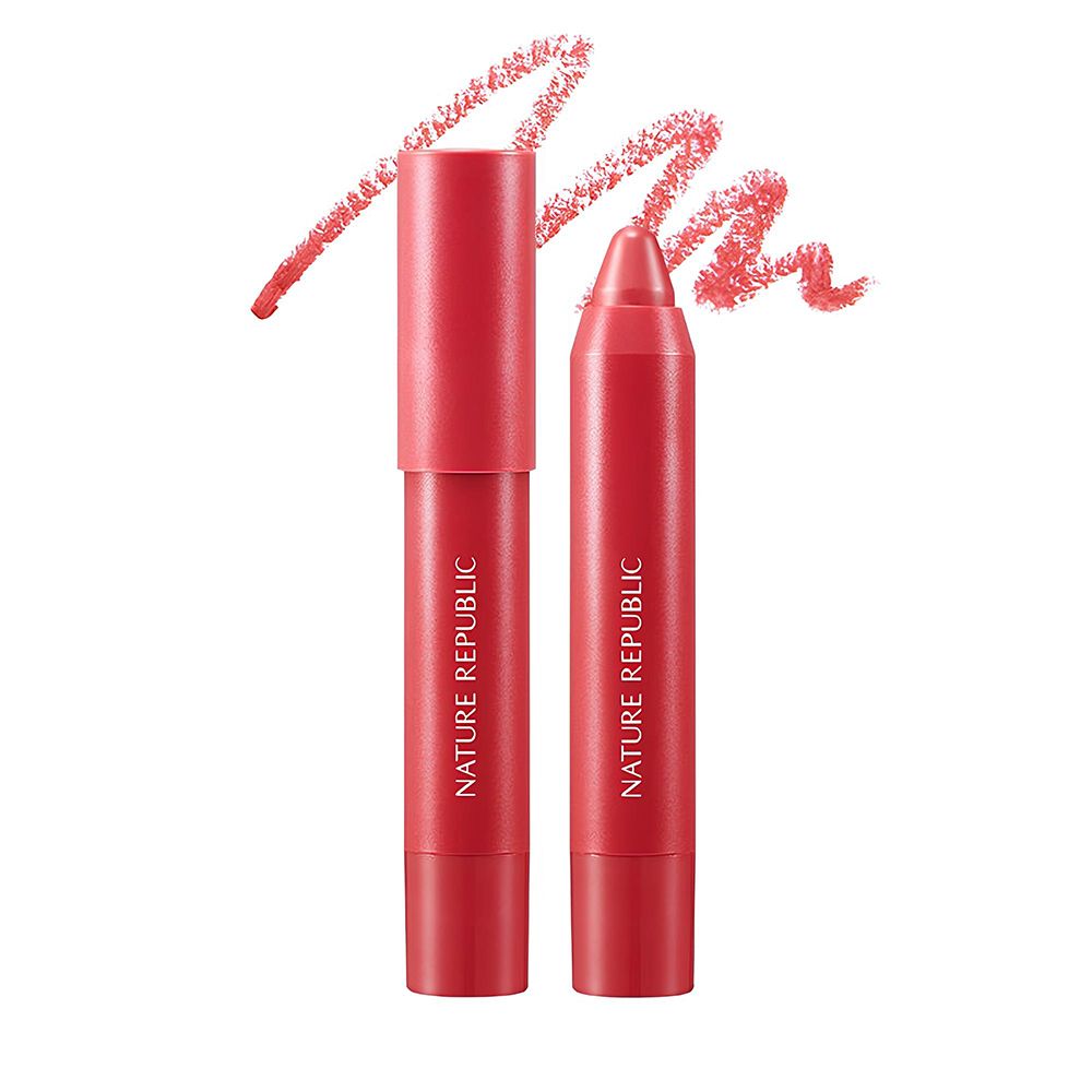 NATURE REPUBLIC By Flower Eco Crayon Lip Velvet Lipstick 02 Pink Breeze .