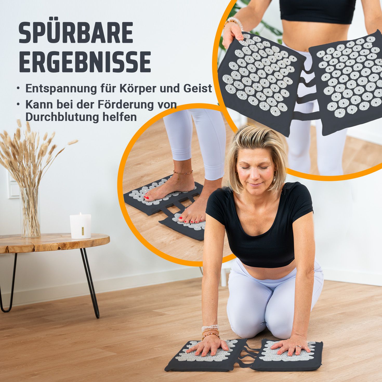 NEOLYMP Akupressur Fußmatte Grau