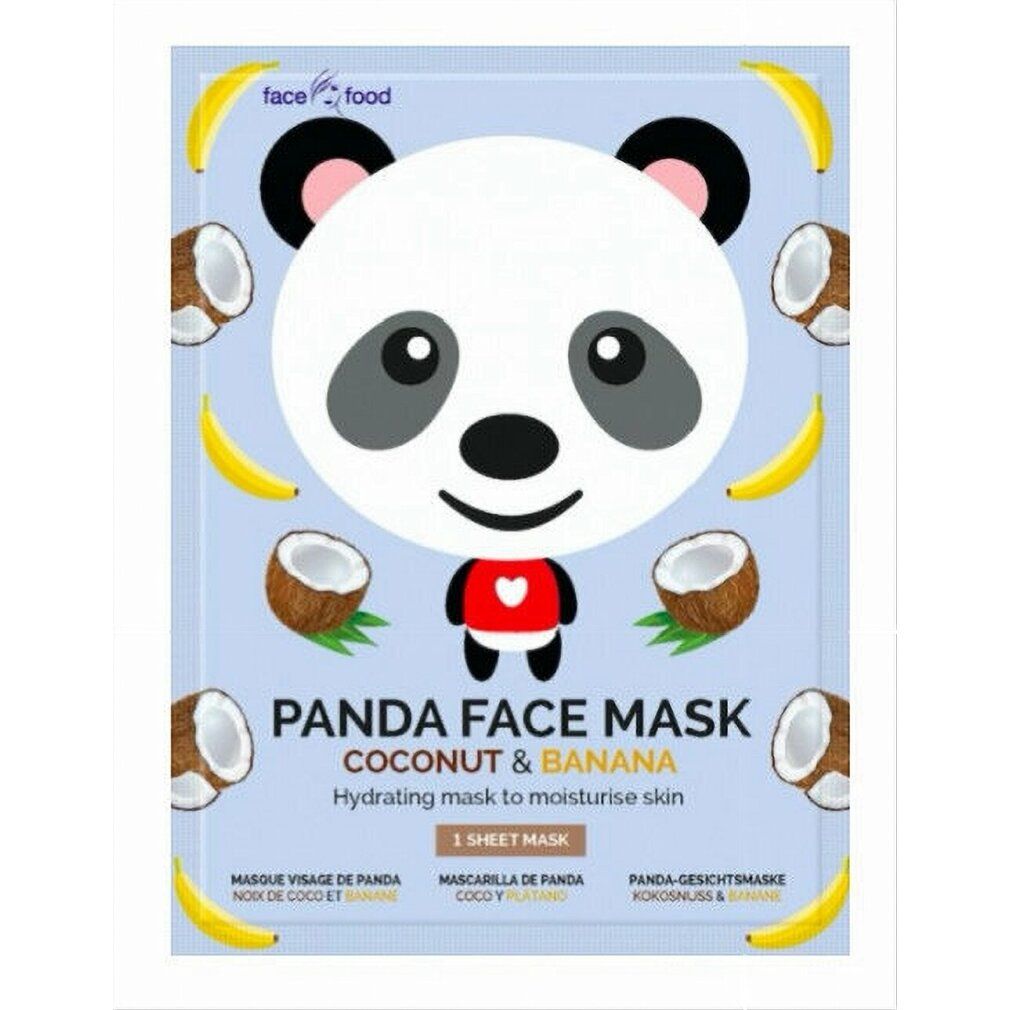 Panda Gesichtsmaske mit Kokosnuss & Banane. Feuchtigkeitsspendende Tuchmaske.