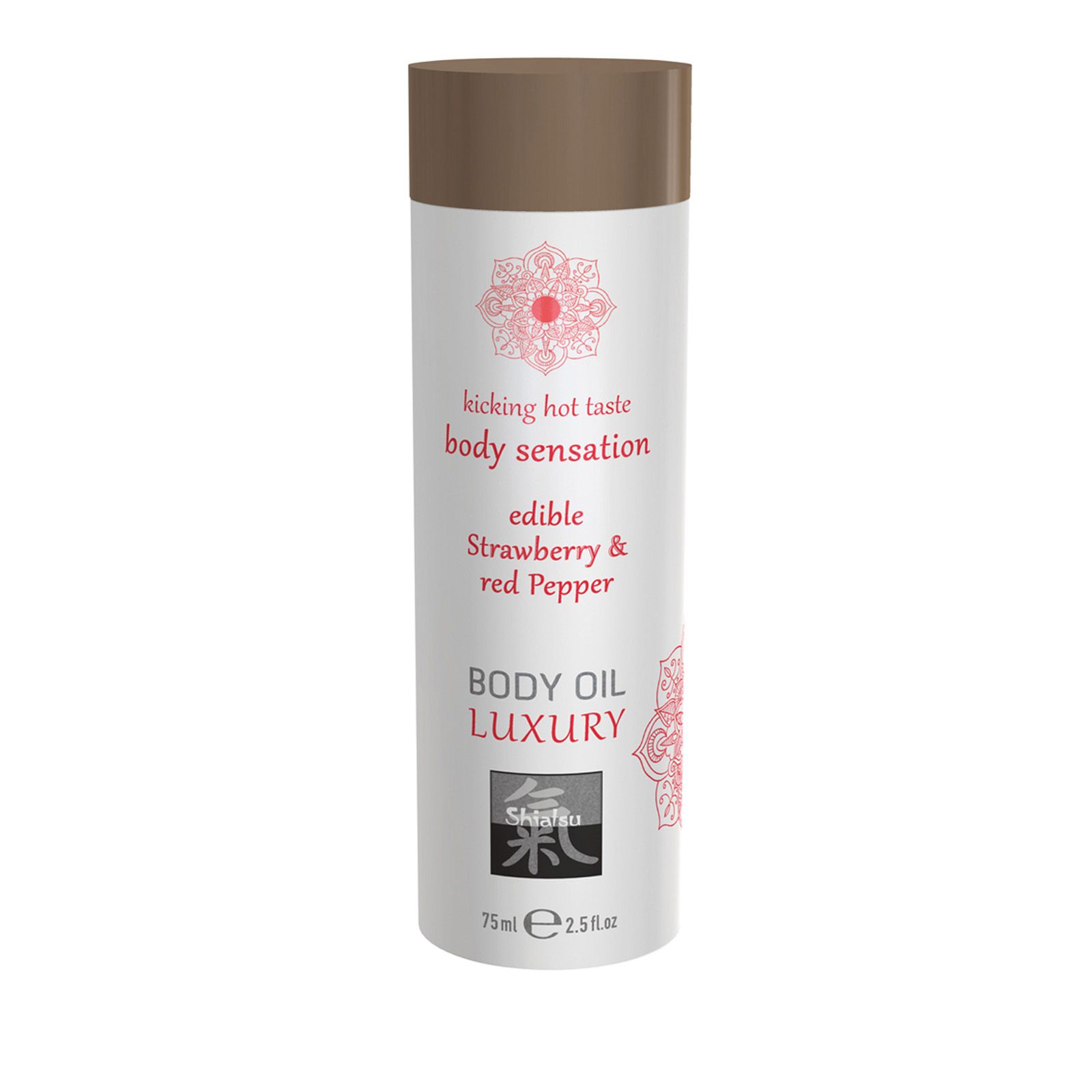 Shiatsu - Körperöl Massageöl mit Aroma Duft Geschmack Erdbeere und Roter Pfeffer