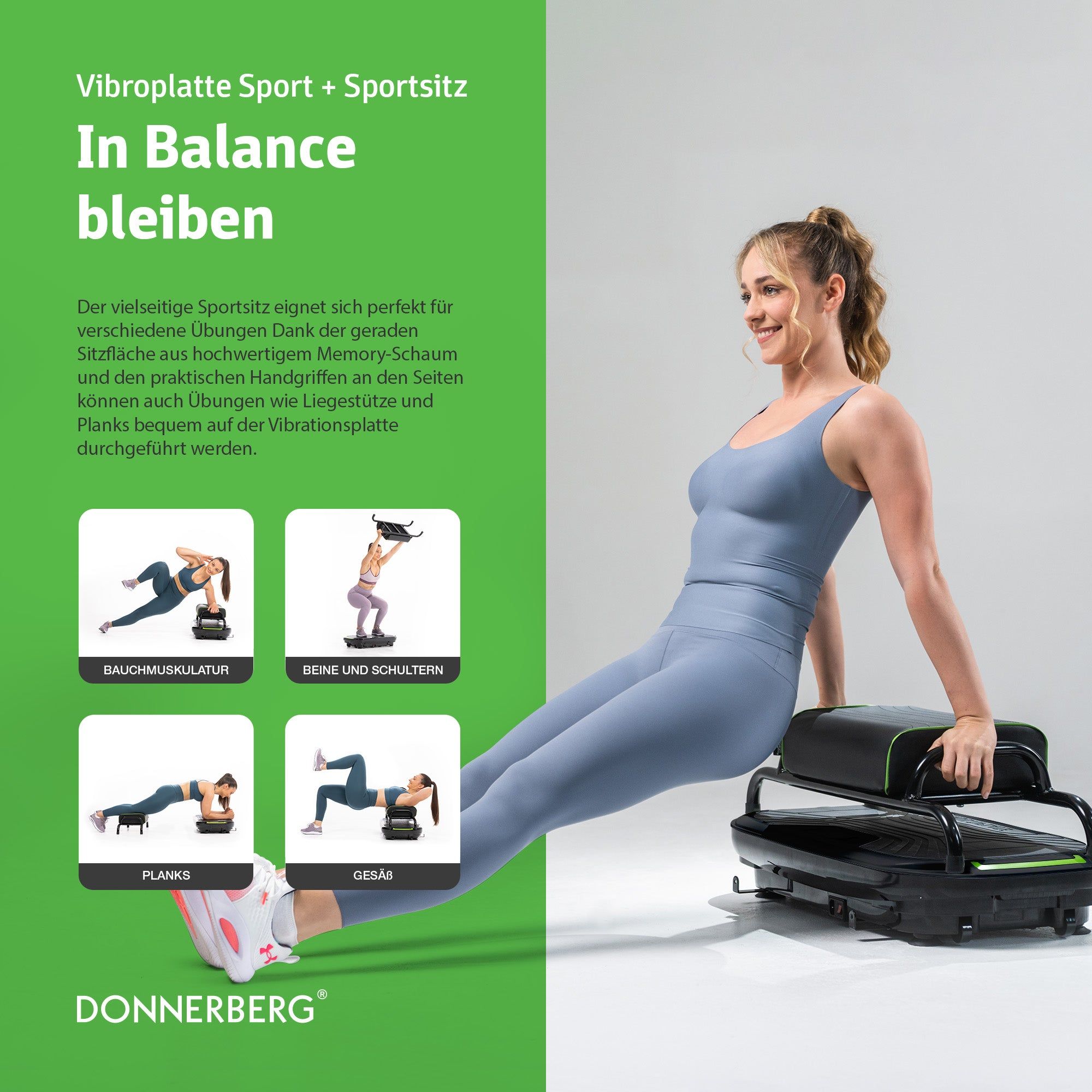 Donnerberg Vibrationsplatte Sport mit Sportsitz