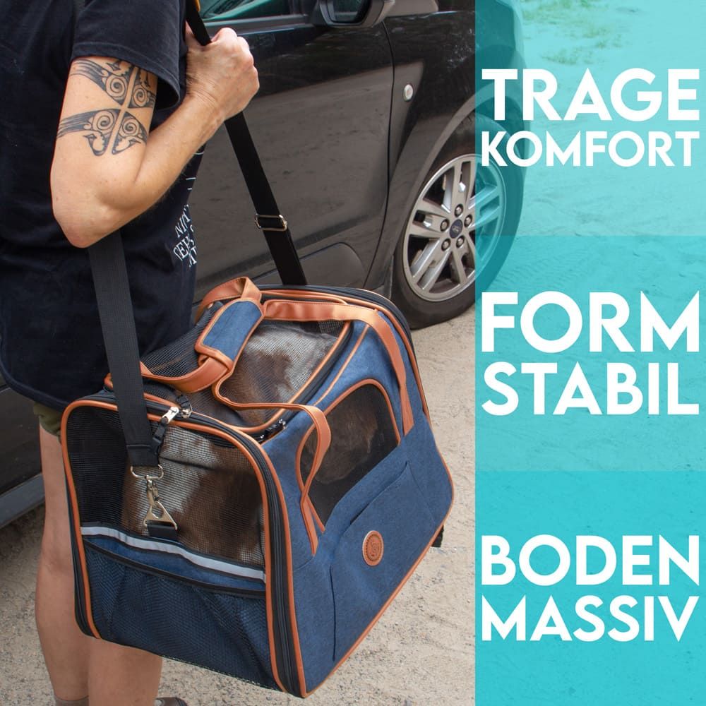HUND IST KÖNIG® Hundetasche Katzentasche bis 6,5kg | robust & formstabil | faltbar & platzsparend