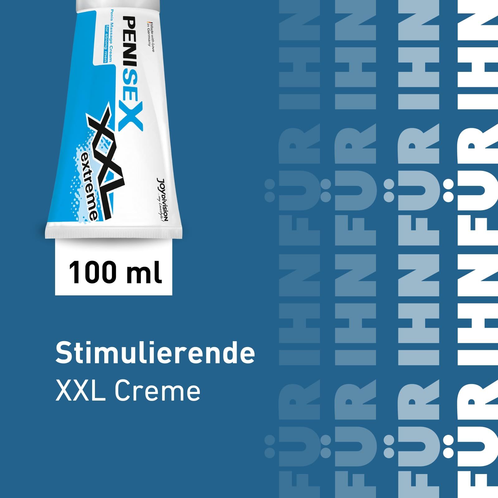 Tube mit Penisex XXL extreme Creme, 100 ml. Stimulierende XXL Creme.