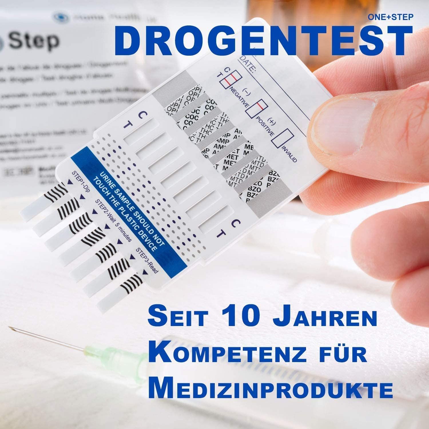 One+Step Drogentest für 7 Drogenarten - (COC/THC/OPI/AMP/MTD/BZO/MET) -  Schnelltest-Testkassette 5 St - SHOP APOTHEKE