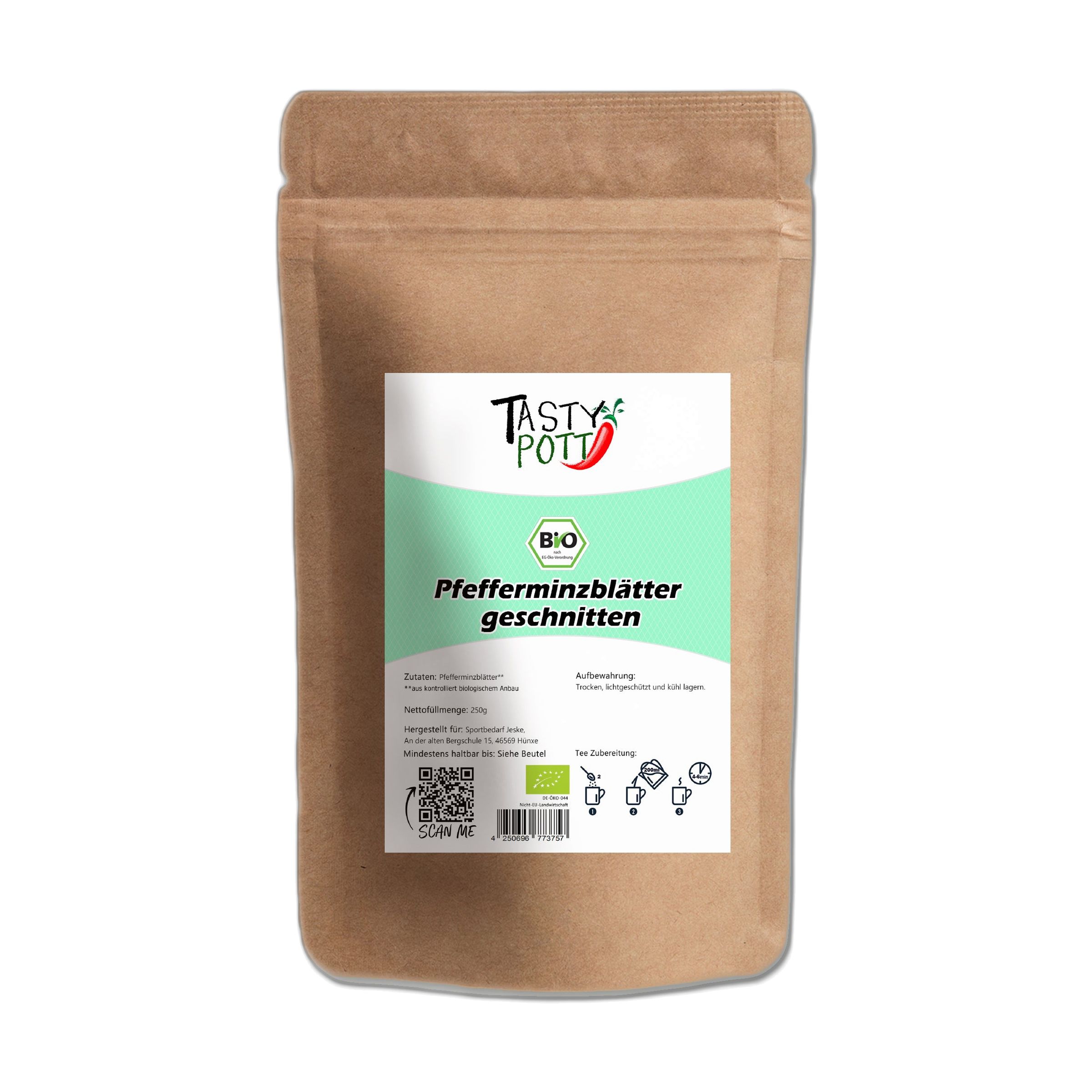 Tasty-Pott Tasty Pott Bio Pfefferminzblätter getrocknet und geschnitten 500 g