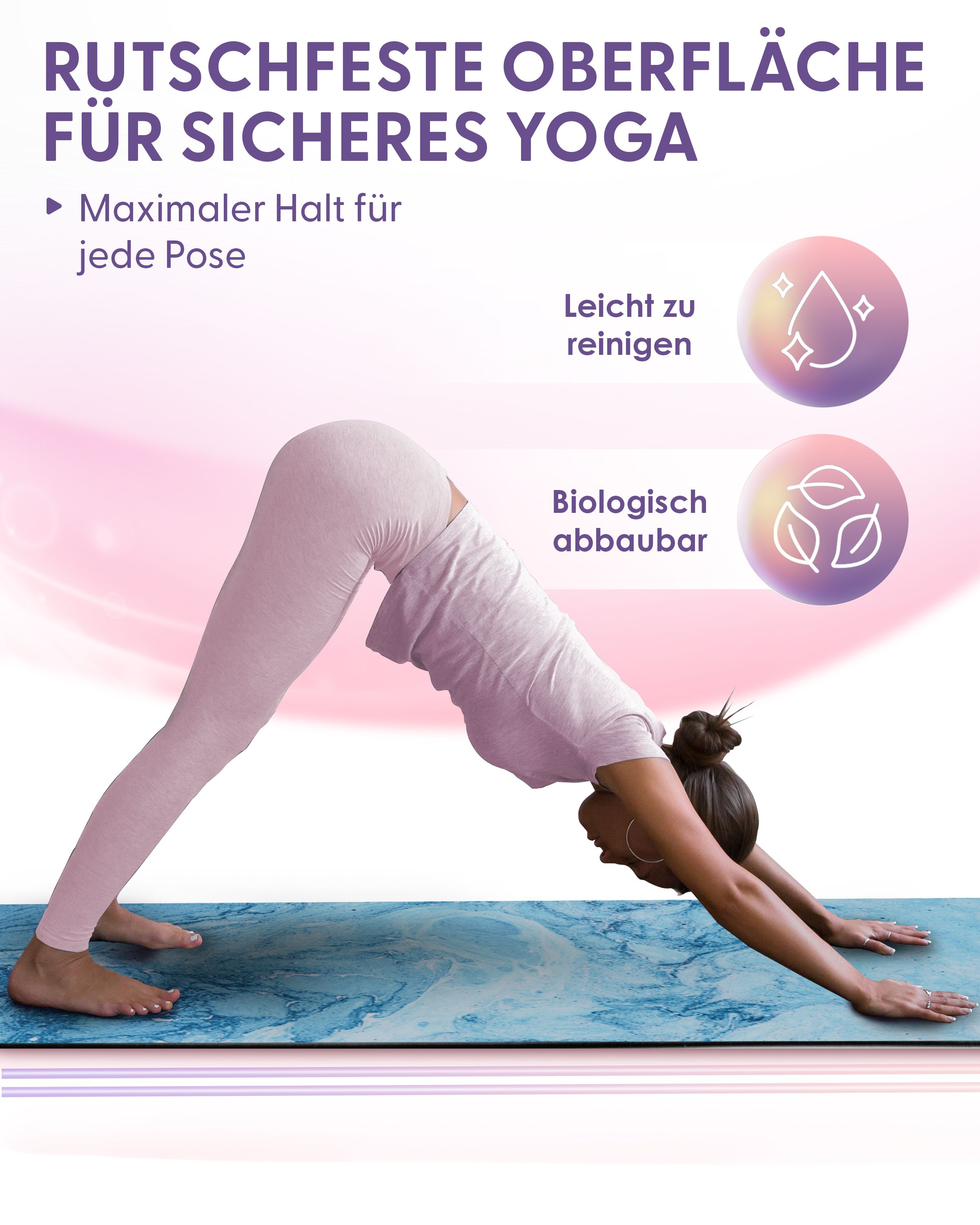 Fitness- & Yogamatte - blue swirl
