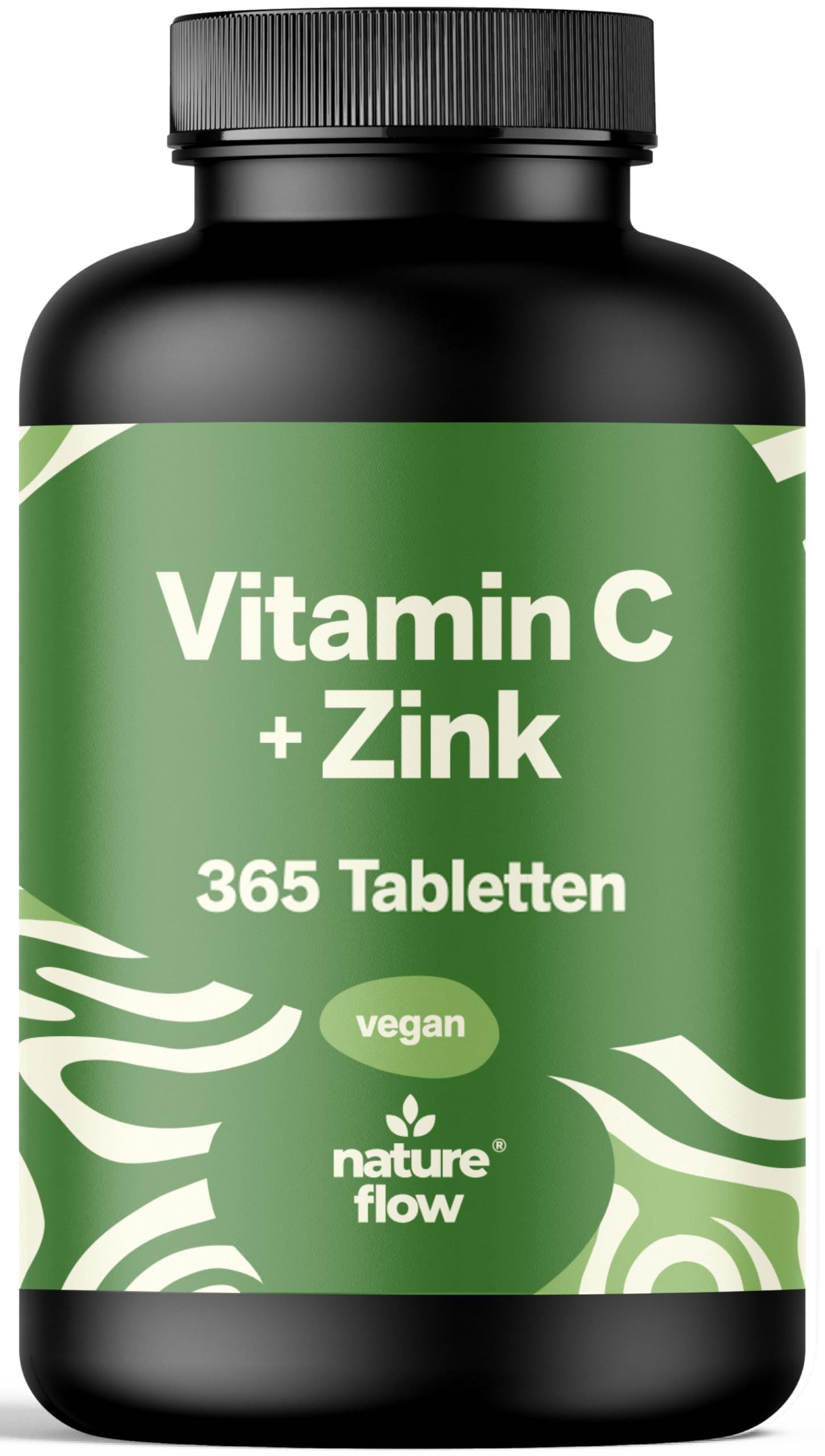 Nature Flow Vitamin C Zink Tabletten Hochdosiert - 365 Stück Jahresvorrat 292 g