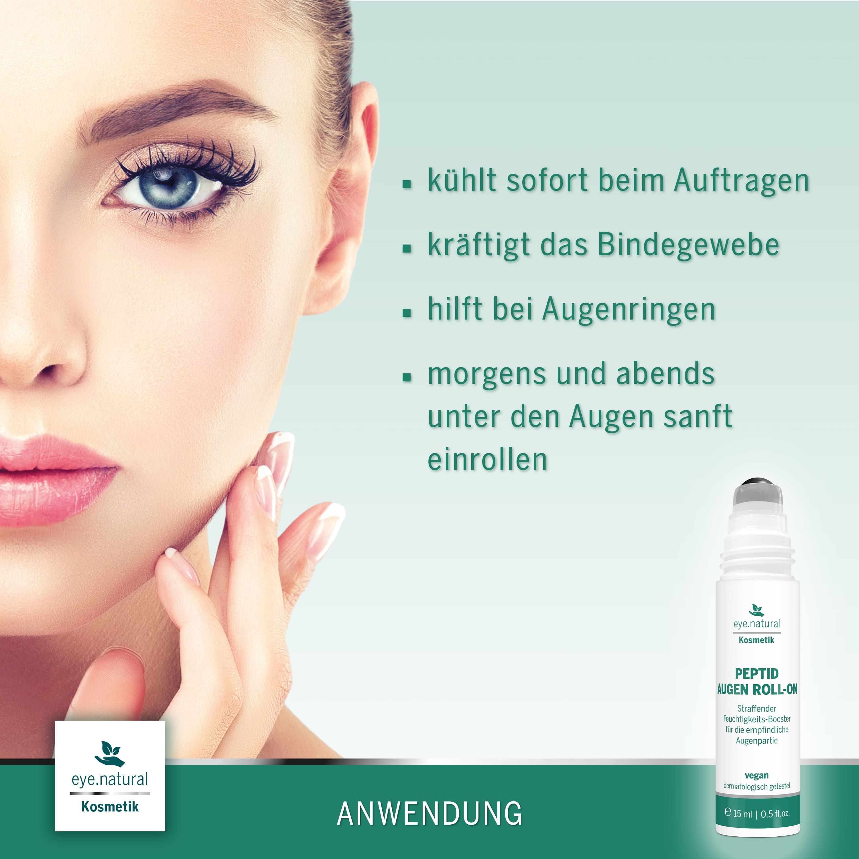 eye.natural // Peptid Augen Roll-On gegen Falten, Augenringe und Tränensäcke