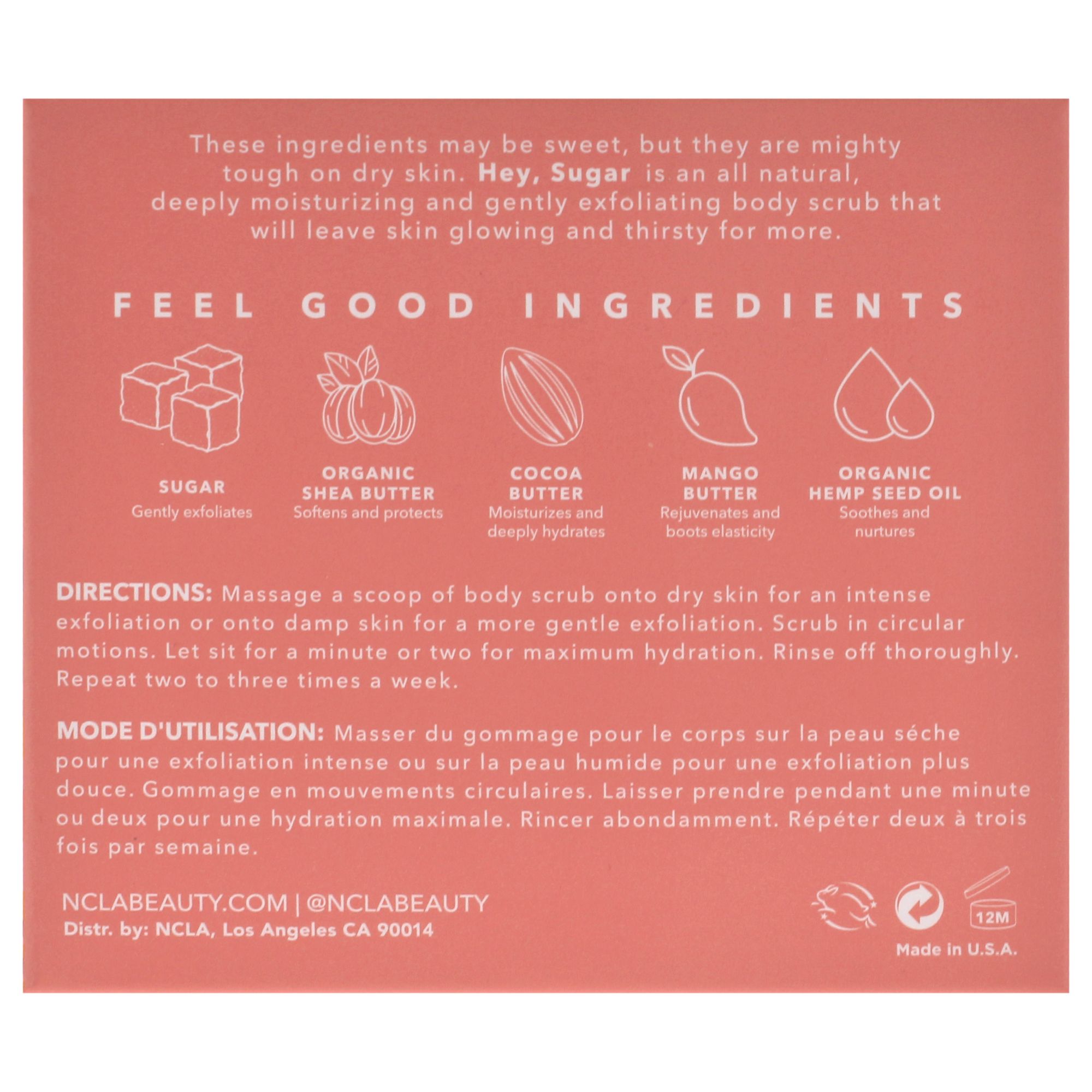 Hey Sugar natürlich Körperpeeling - Pink Grapefruit von NCLA