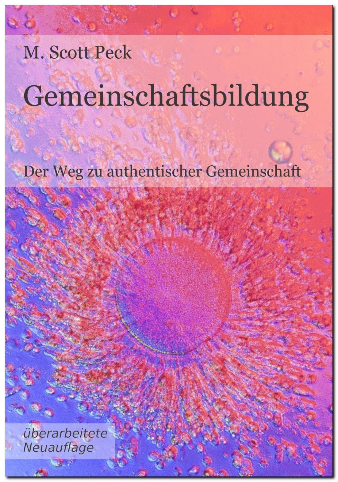 Buchcover mit Titel 'Gemeinschaftsbildung' von M. Scott Peck. Untertitel: 'Der Weg zu authentischer Gemeinschaft'. Überarbeitete Neuauflage.
