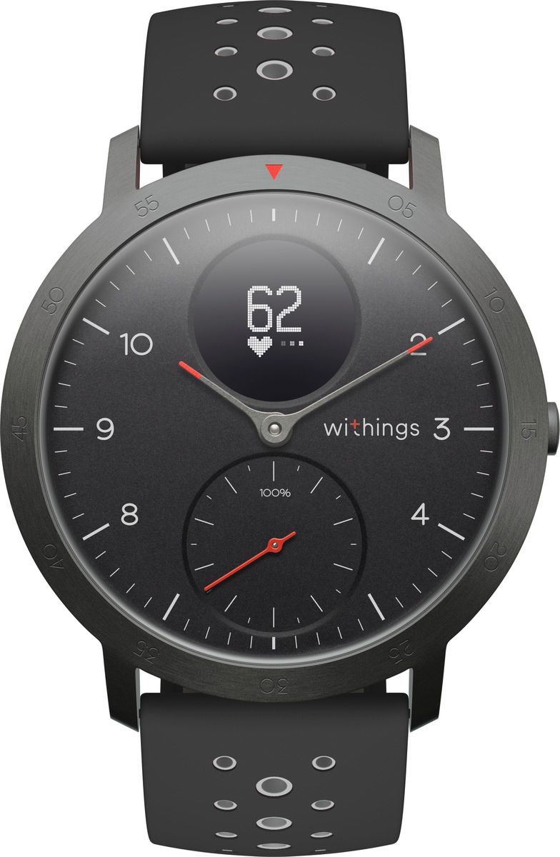 Withings Sportuhr STEEL HR Sport schwarz Schlafanalyse Appfähig wasserdicht
