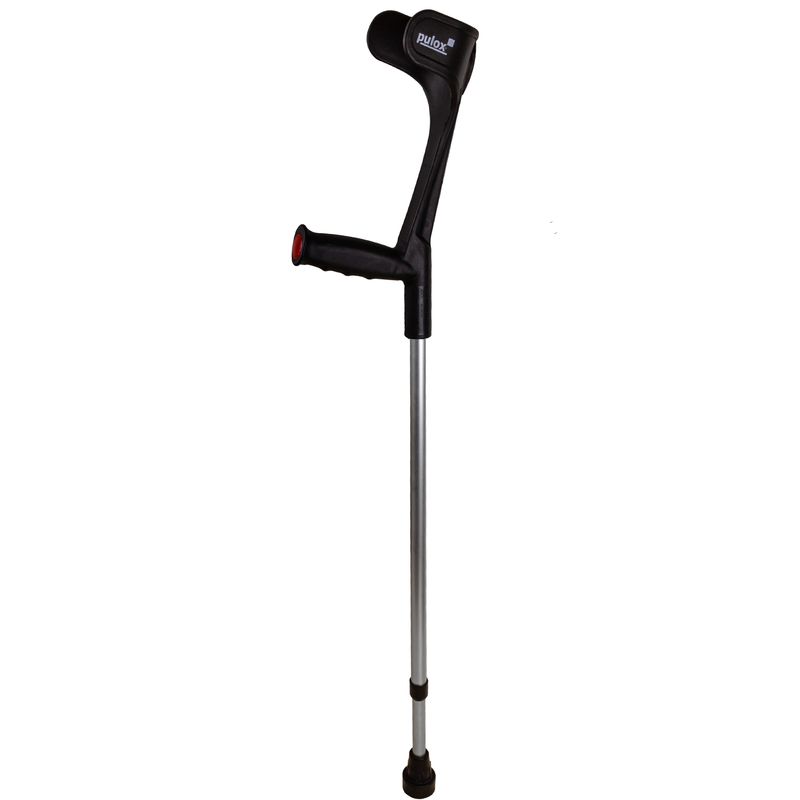 Krücke Schwarz Klassiker 140 Kg von Ossenberg mit Ergo Softgriff Gehhilfe pulox-Design