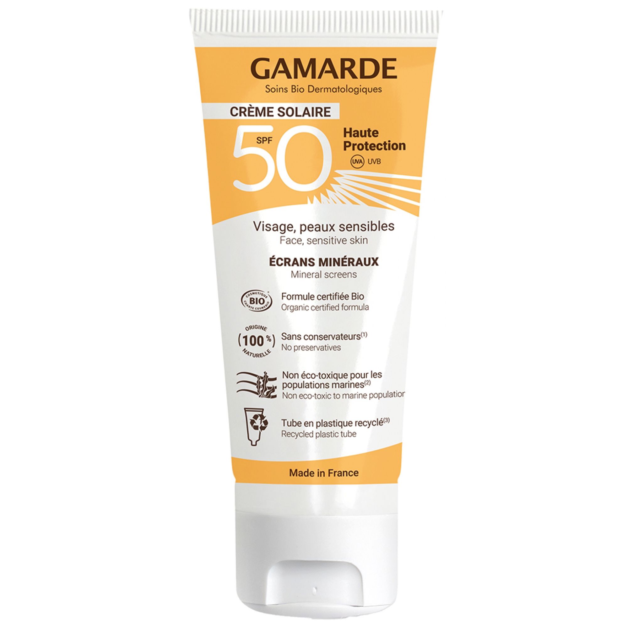 Gamarde Sonnencreme Gesicht Spf50 Bio 5,4x3,3x11,5 cm