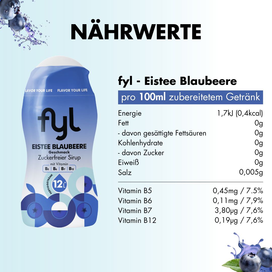 fyl Zuckerfreier Sirup Eistee Blaubeere Geschmack