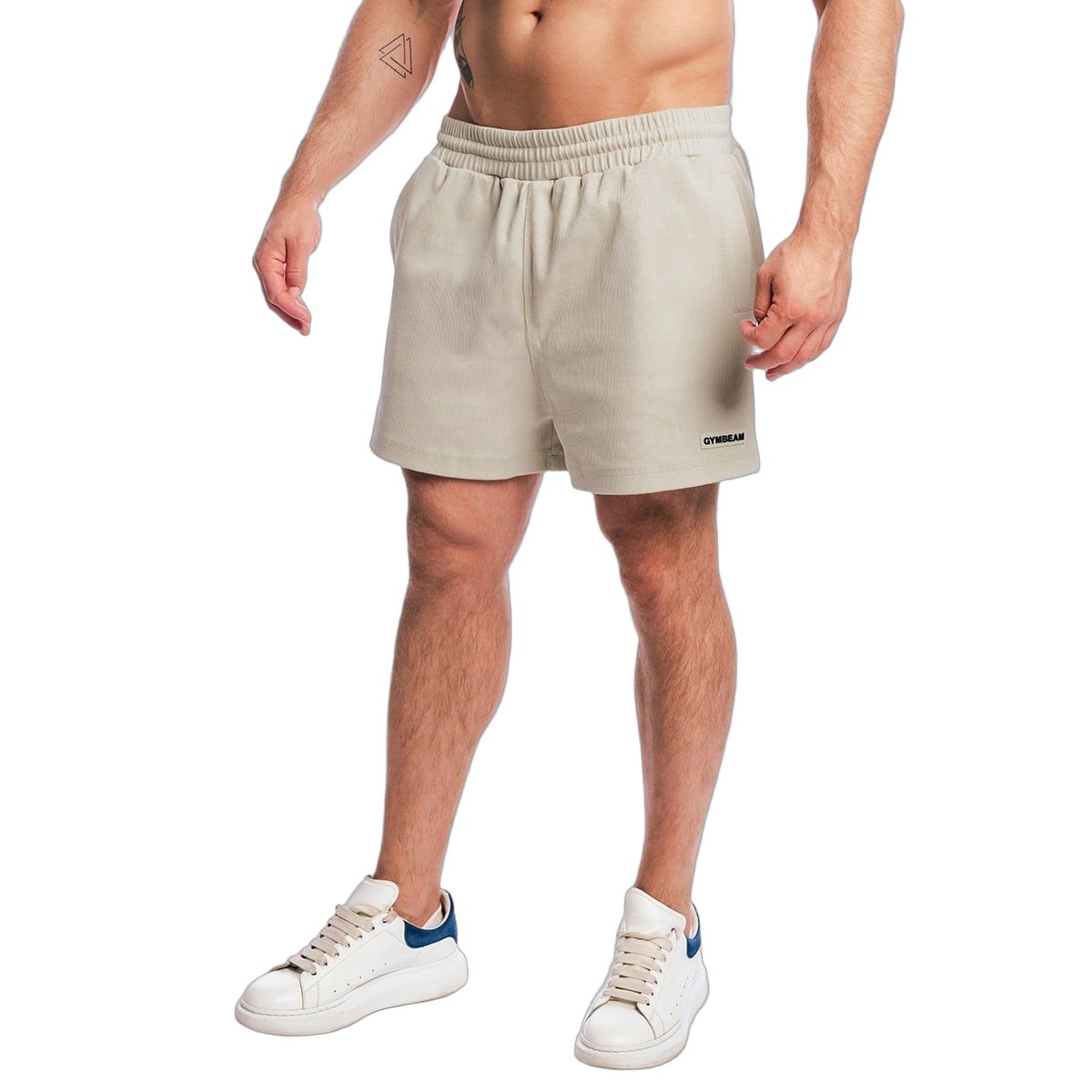 GymBeam Shorts Herren Oversized mit Kordelzug Aura Grey