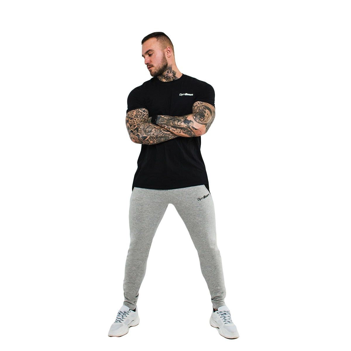 GymBeam T-Shirt Herren Regular Kurzarm Black