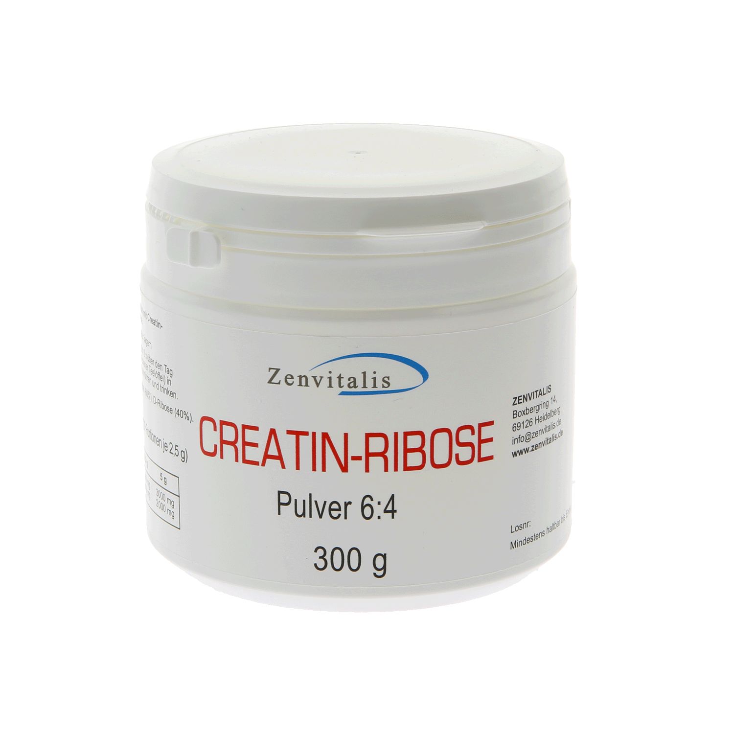 Zenvitalis Creatin Monohydrat + D-Ribose Pulver 6:4 - 300g reines Kreatin Ribose 300 g