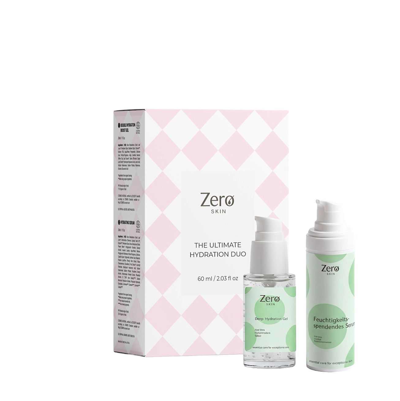 Zero Skin The Ultimate Hydration Duo Box, hydratisierend und aufpolsternd für trockene Haut
