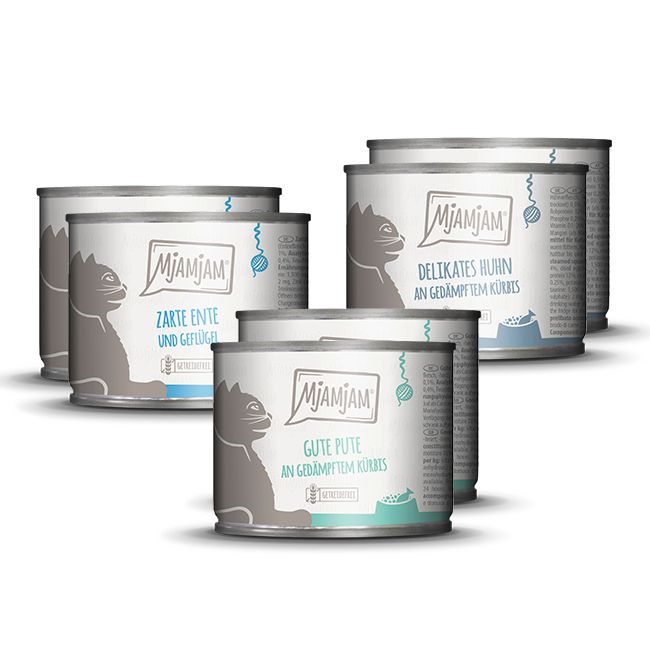 MjAMjAM - leckere Mahlzeiten Mixpaket II für deine Katze 6x200 g Futter