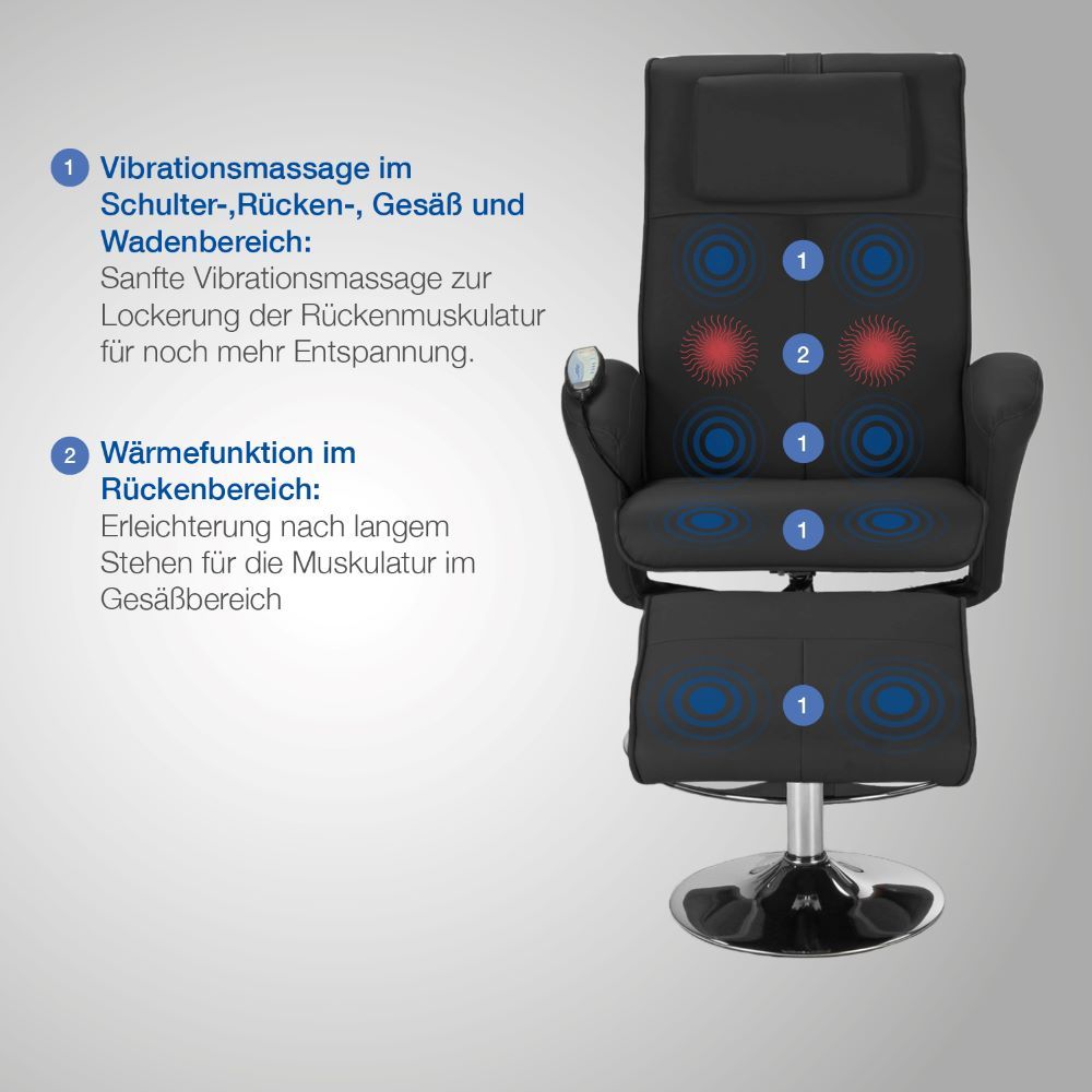 aktivshop Relaxsessel mit Massagefunktion & Hocker »Design«