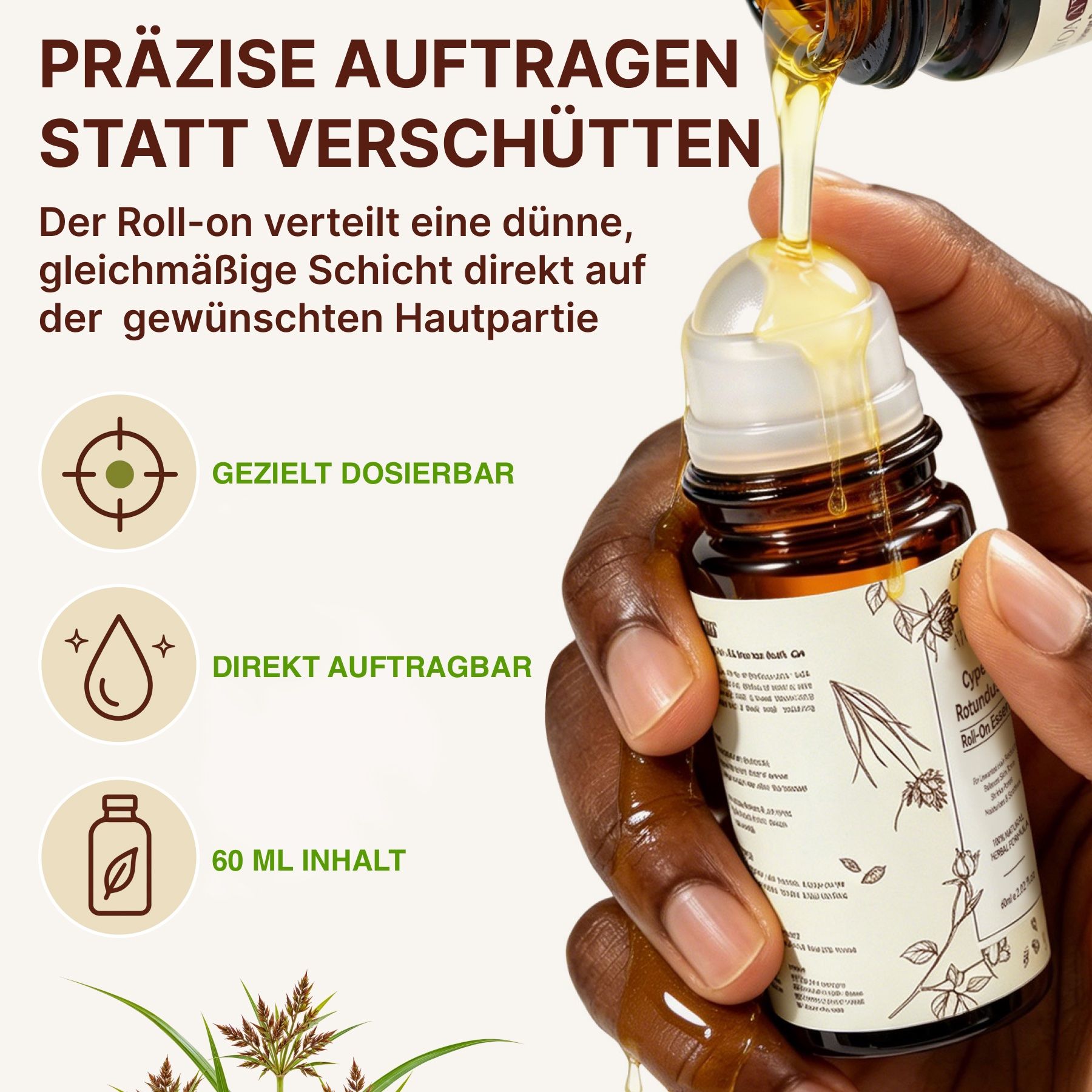 P-beauty Cyperus Rotundus Öl Haarentfernung gegen Haarwachstum Nagarmotha