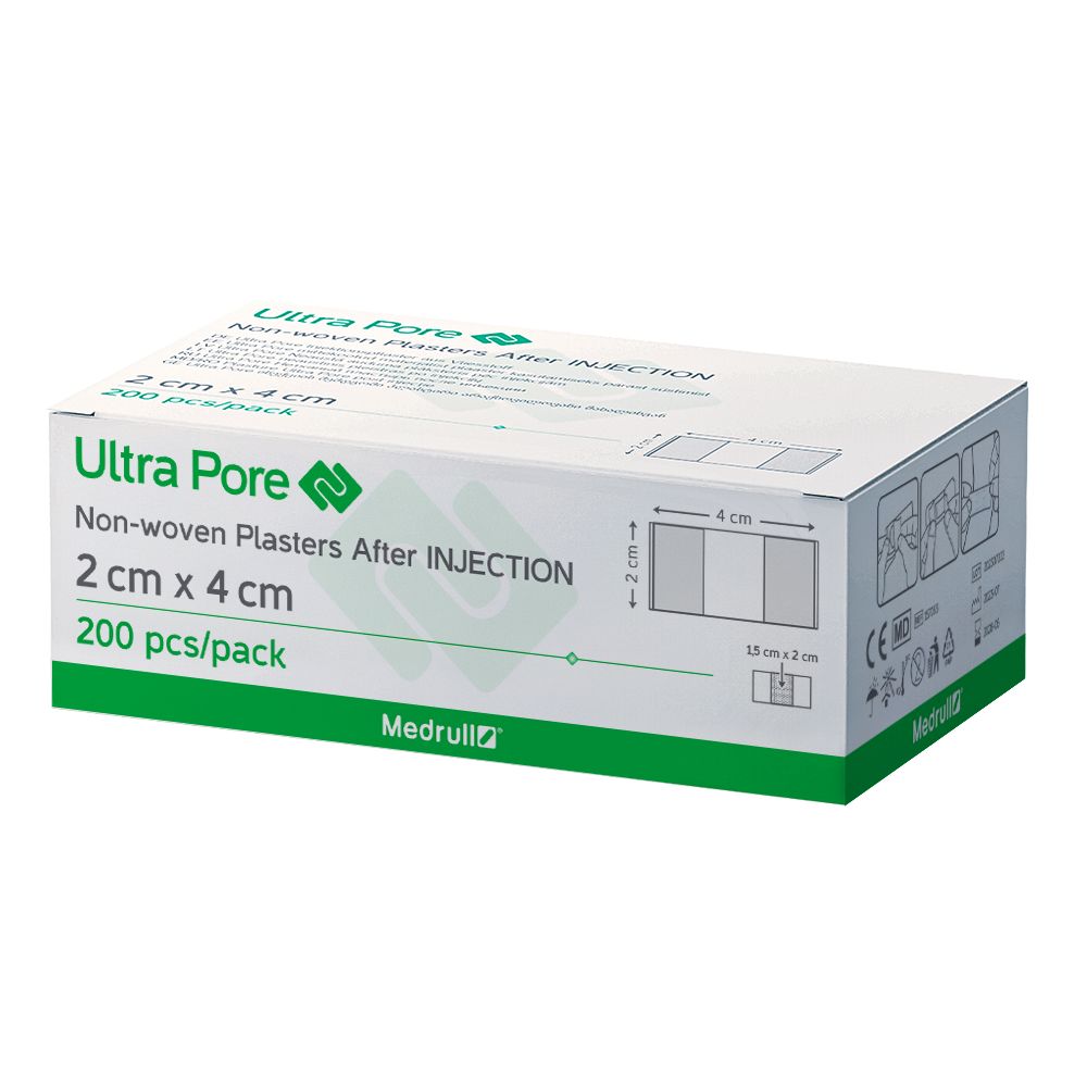 Medrull Ultra Pore weiche, selbstklebende Injektionspflaster 2 x 4cm