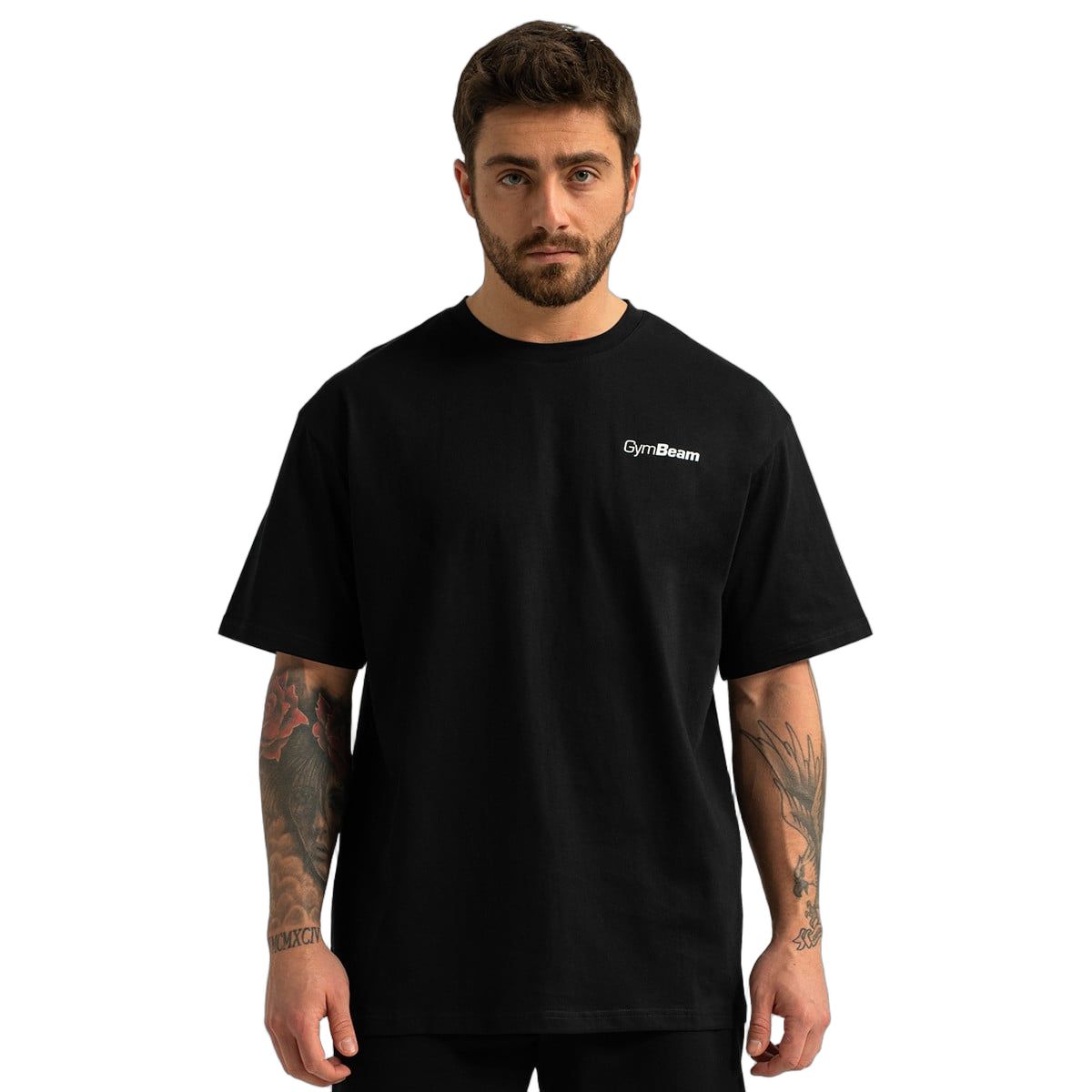 GymBeam T-Shirt Herren Oversized Limitless Schwarz aus Baumwolle