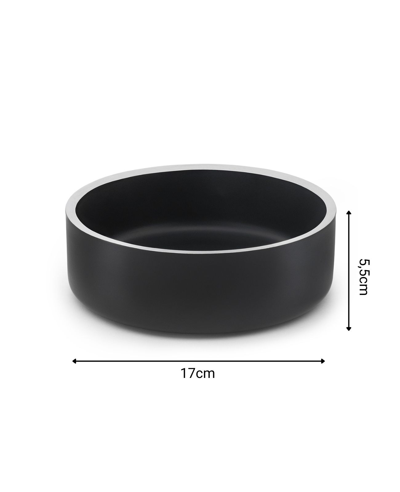 lionto Napf aus Edelstahl, 825ml, rutschfest & rostfrei, schwarz