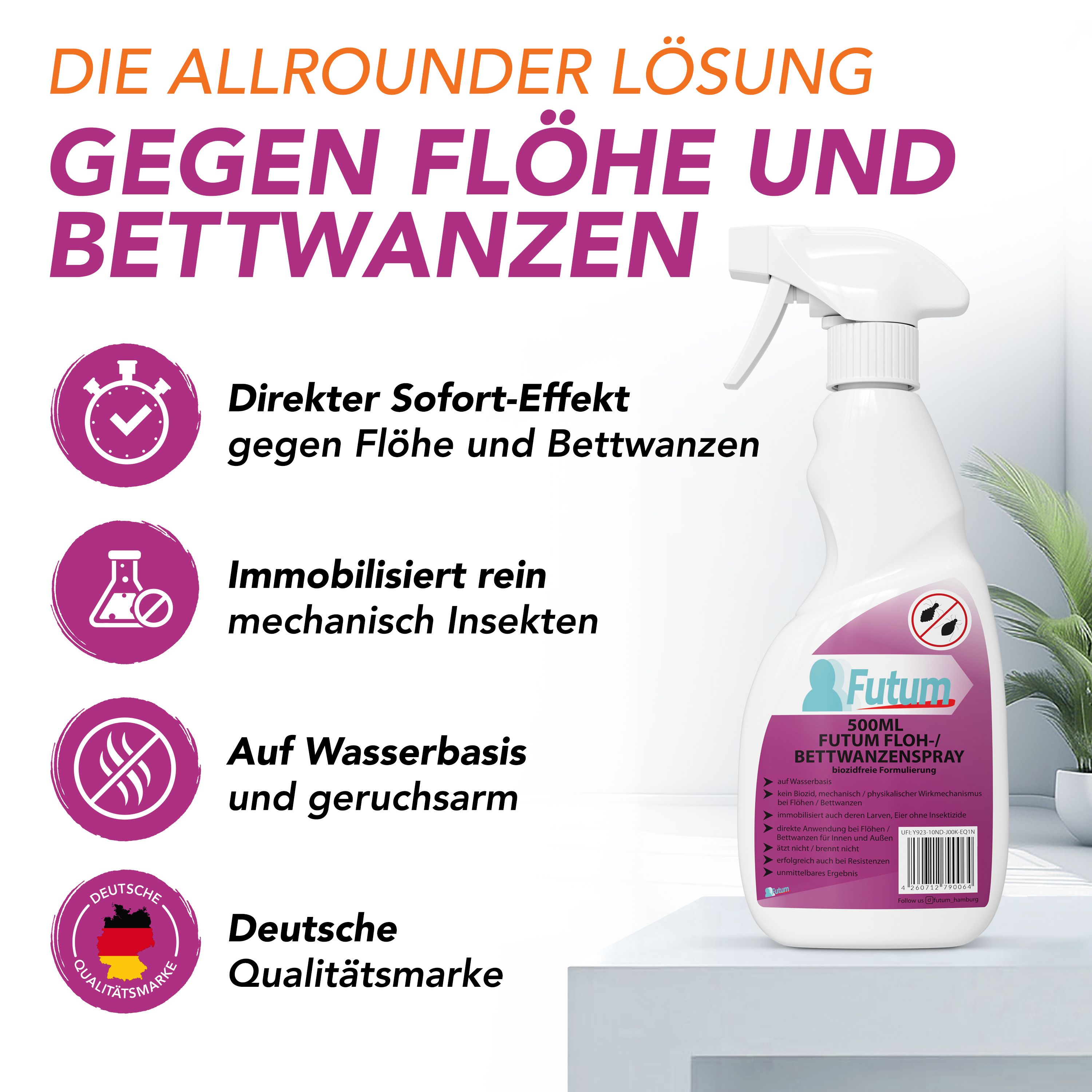 FUTUM 500ml Bettwanzen- / Flohspray