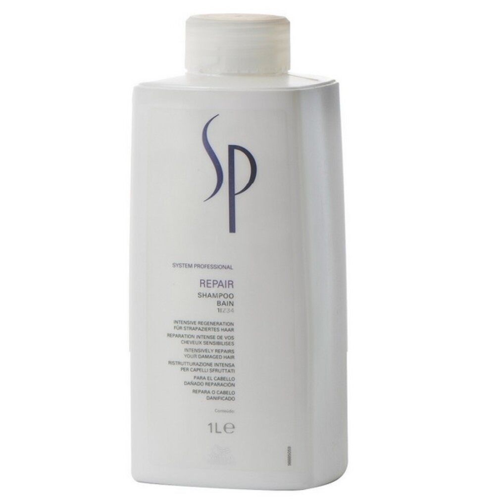 Weiße Flasche SP Repair Shampoo, 1L.