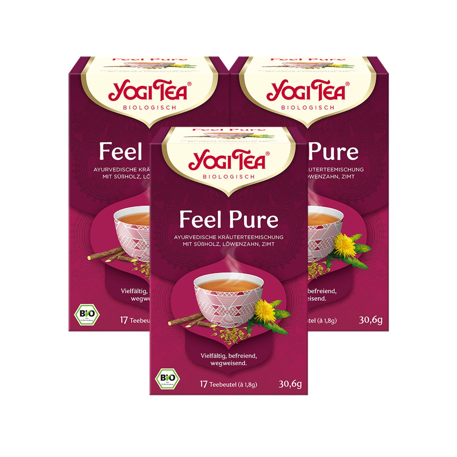Yogi Tea - Feel Pure Bio Kräutertee 3x30,6 g Set