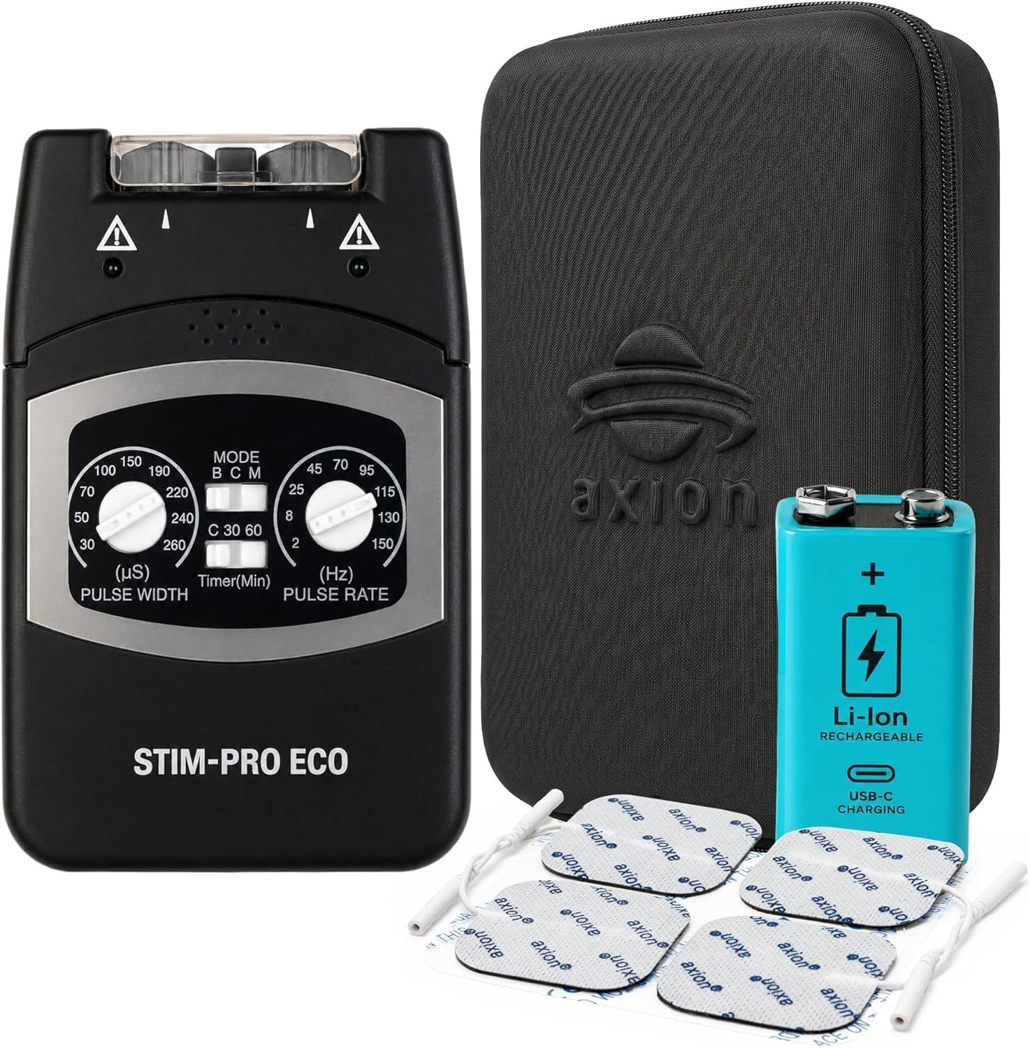 axion® Tens Gerät Stim-Pro Eco mit 9V Block Li-Ion Akku 1 St