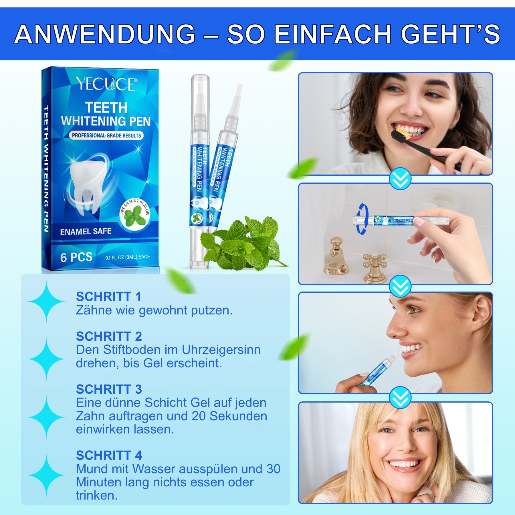 P-beauty Zahnaufhellung Zahnweiß Stift für Weiße Zähne