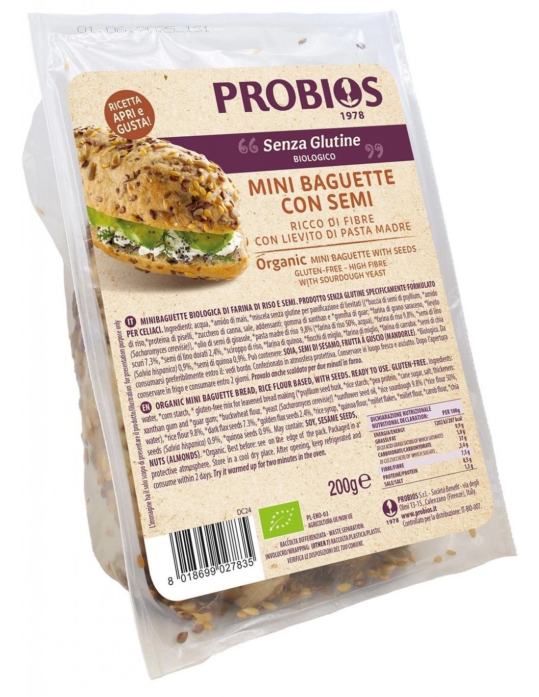 Probios Mini Baguette Semi 2 Pezzi Da 100 G - Immagine 5