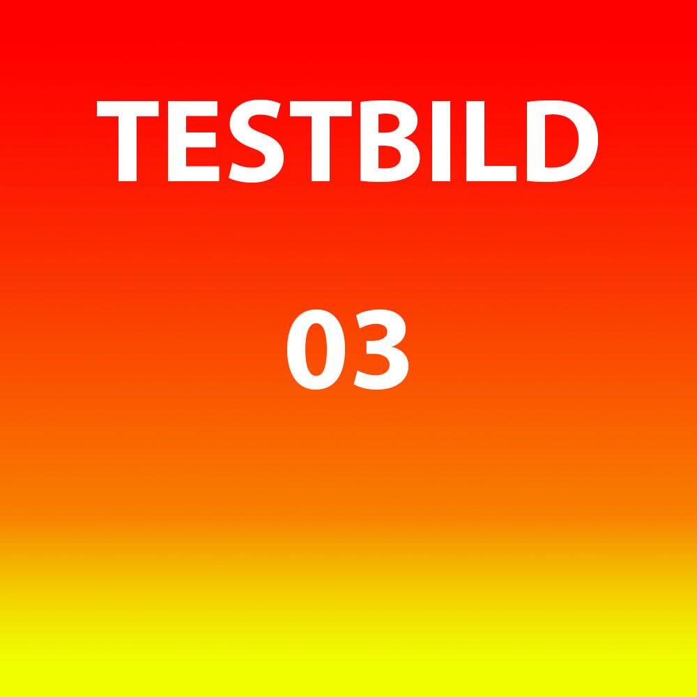 Testbild mit den Worten 'TESTBILD' und der Zahl '03' in roter und gelber Farbe.