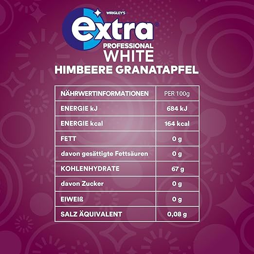 EXTRA PROFESSIONAL White Kaugummi Dose Himbeere Granatapfel