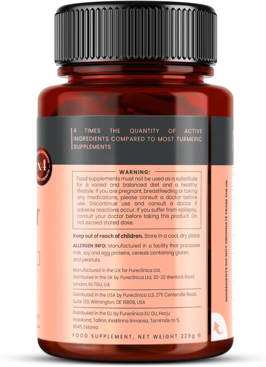 Braune Flasche mit Etikett, das Warnhinweise und Inhaltsstoffe für ein Nahrungsergänzungsmittel auflistet. Nettogewicht 229g.