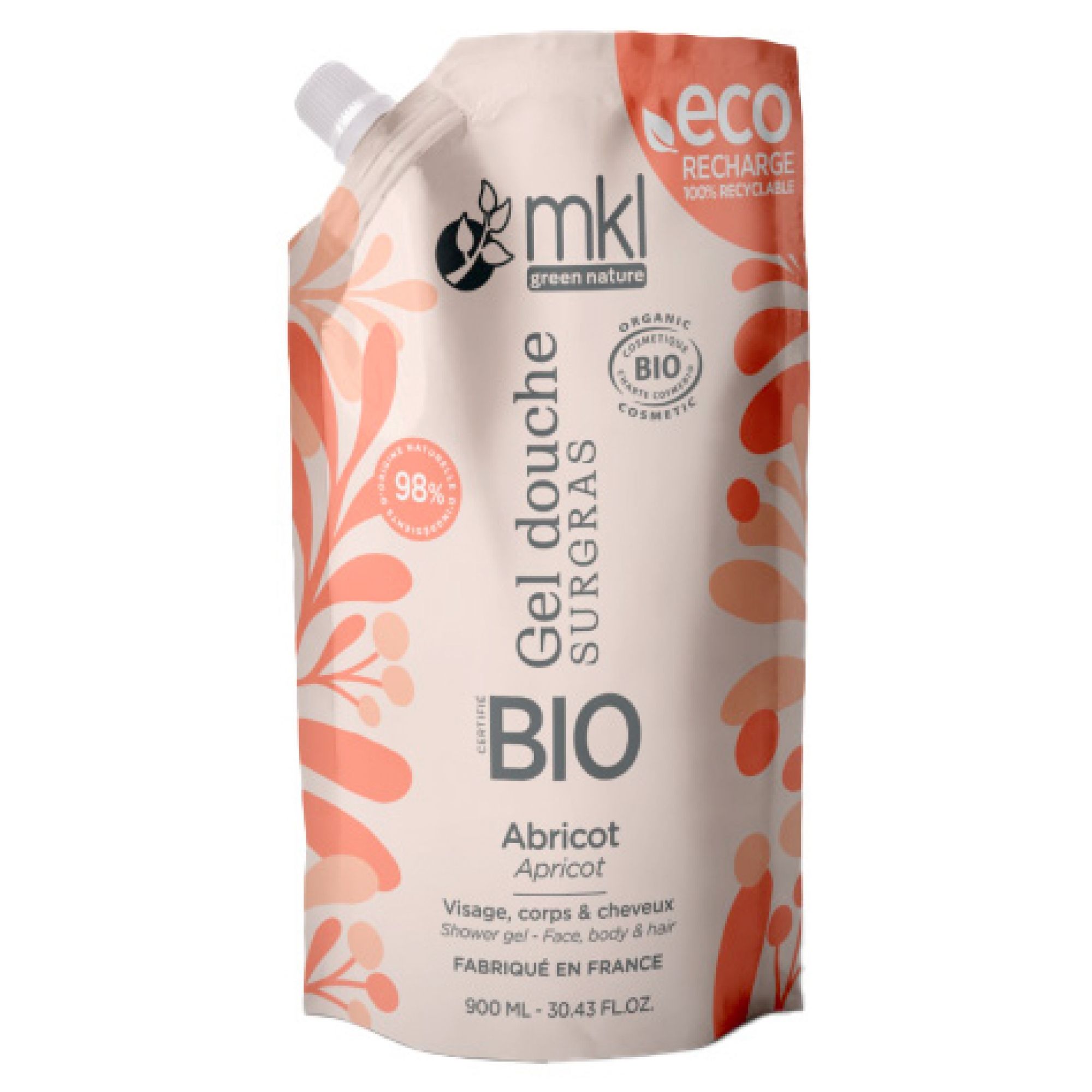 MKL Green Nature Rückfettendes Duschgel Aprikose Eco-Refill Bio 25,8x16x8 cm