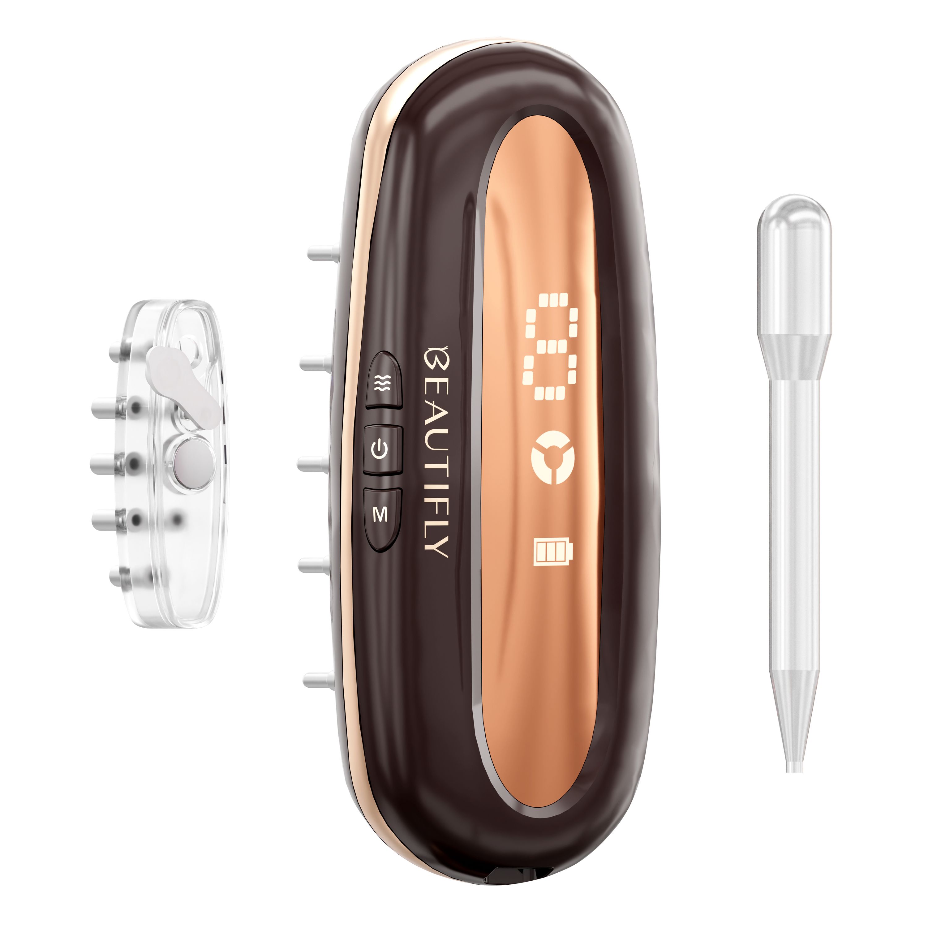 BEAUTIFLY Multifunktionaler Haarwuchs-Kamm dark