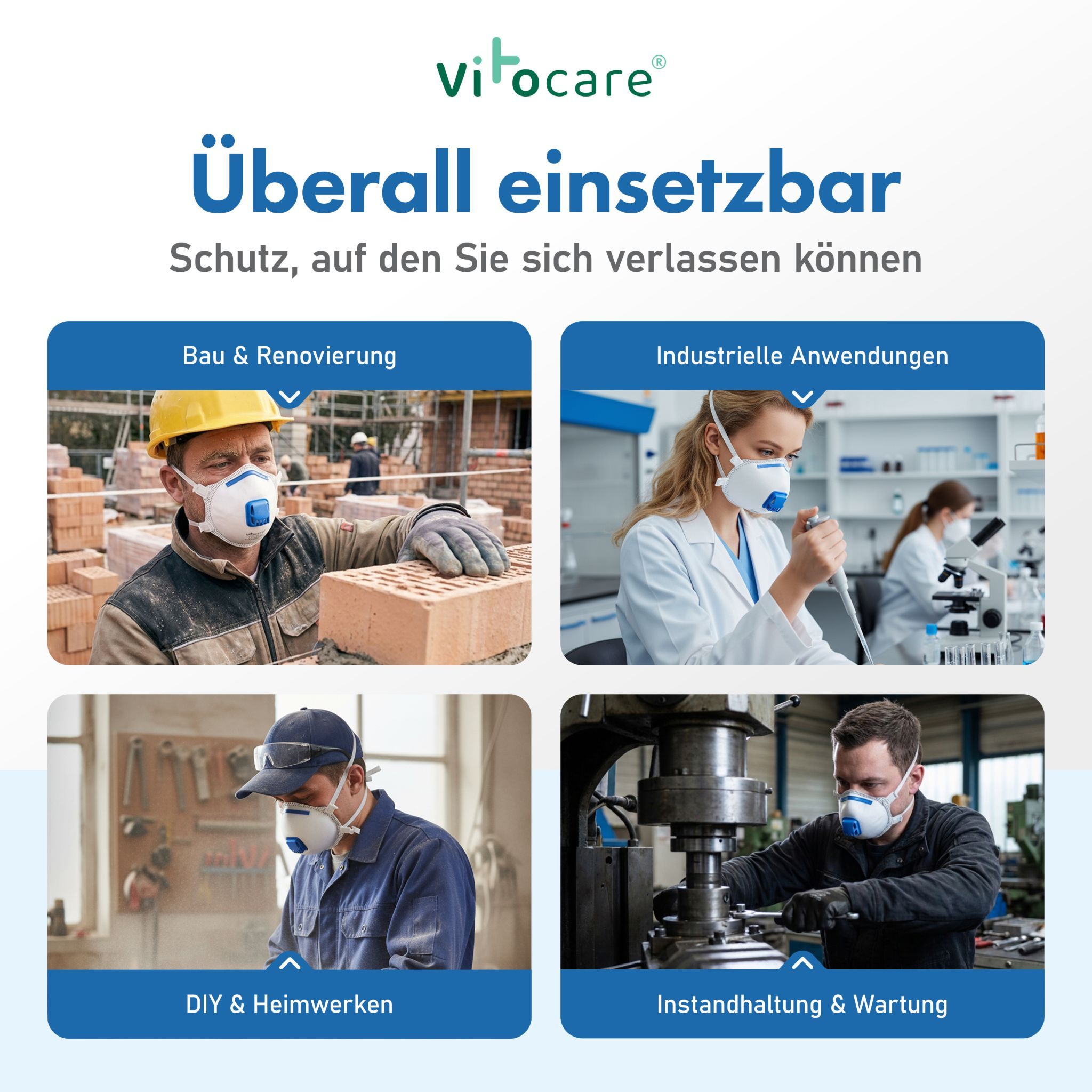 Vitocare FFP3 Maske mit Ventil | Atemschutzmaske CE