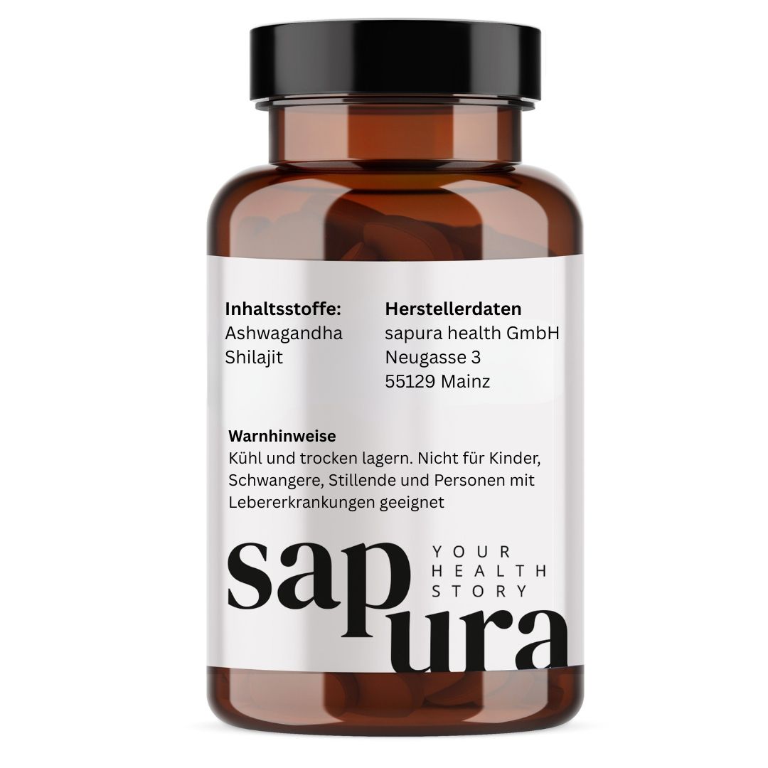 Sapura - Ashwagandha & Shilajit Testo+ für Männer | Ashwajit