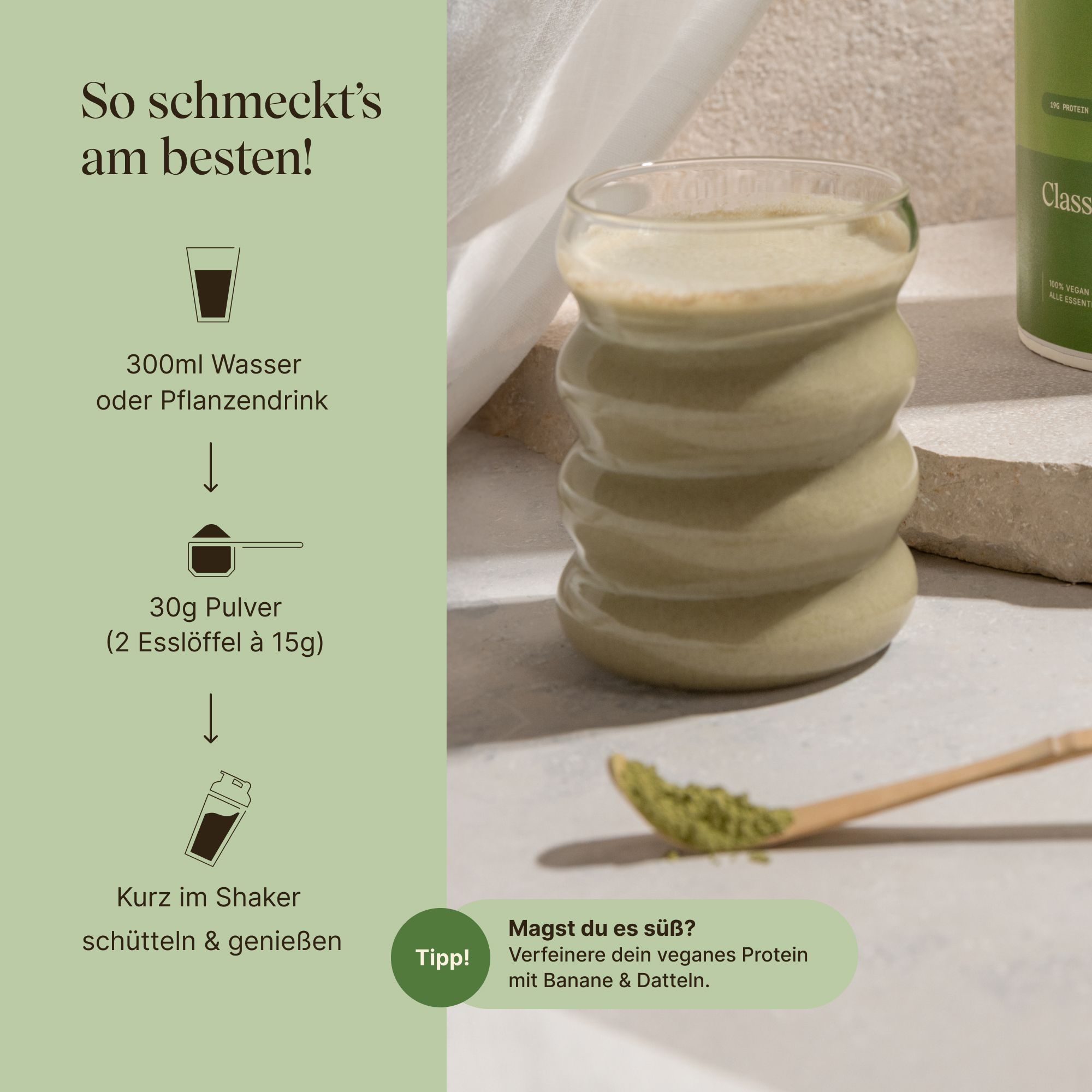 VETAIN Veganes Proteinpulver - Matcha Latte