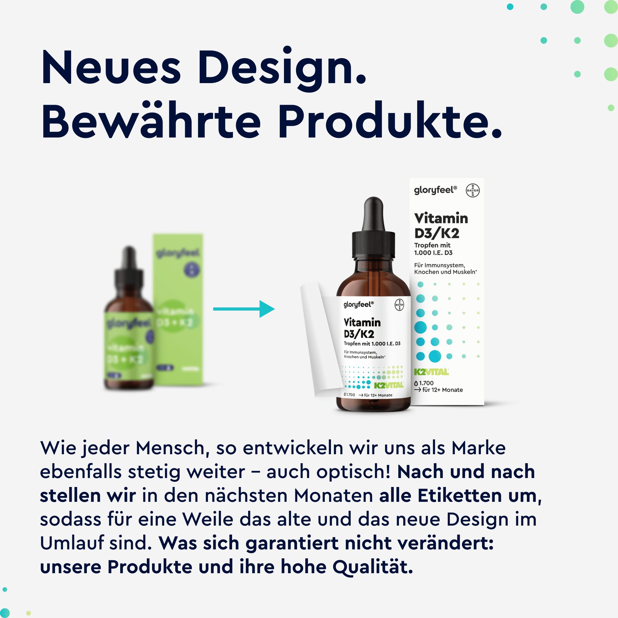 gloryfeel® Vitamin D3 K2 (K2VITAL® von Kappa) Tropfen
