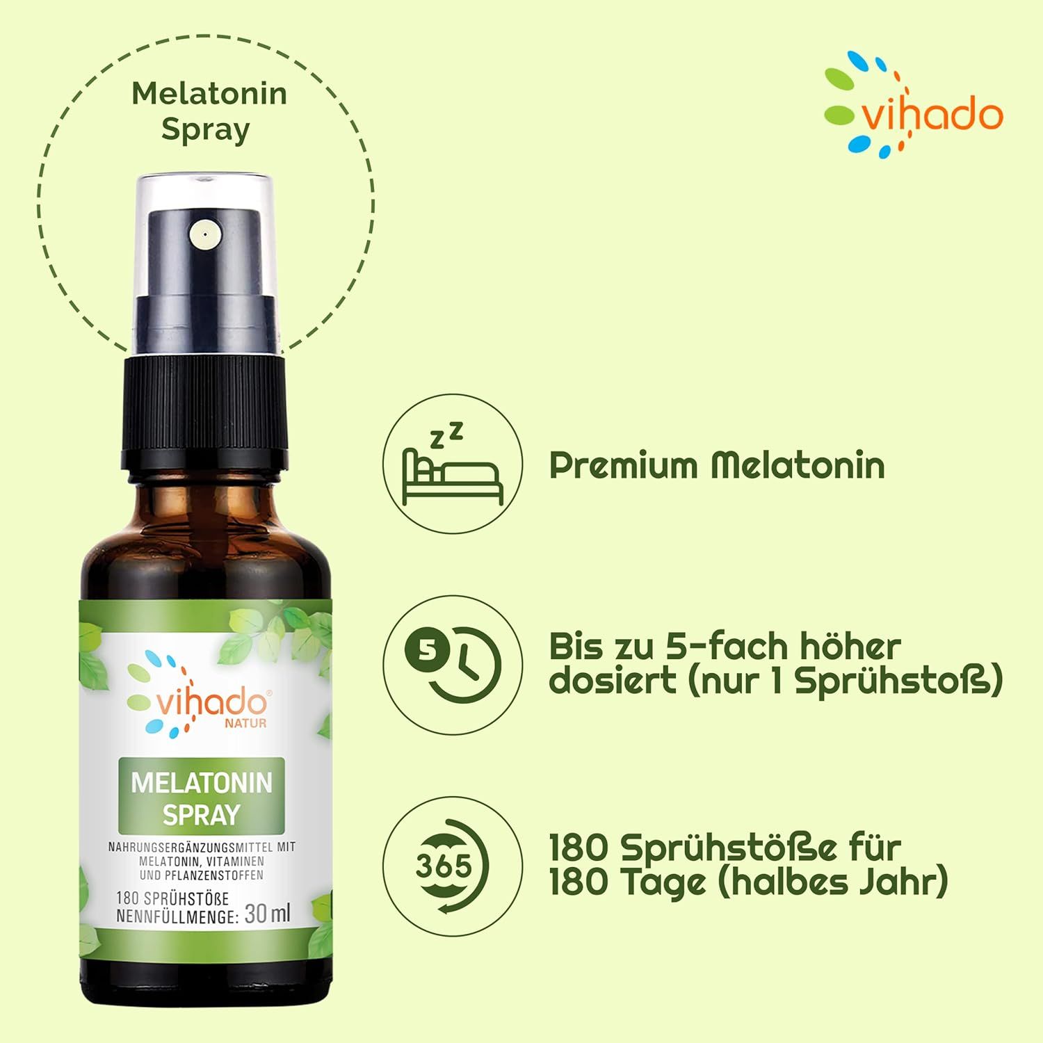 Vihado Natur Melatonin Spray 30 ml Mundspray