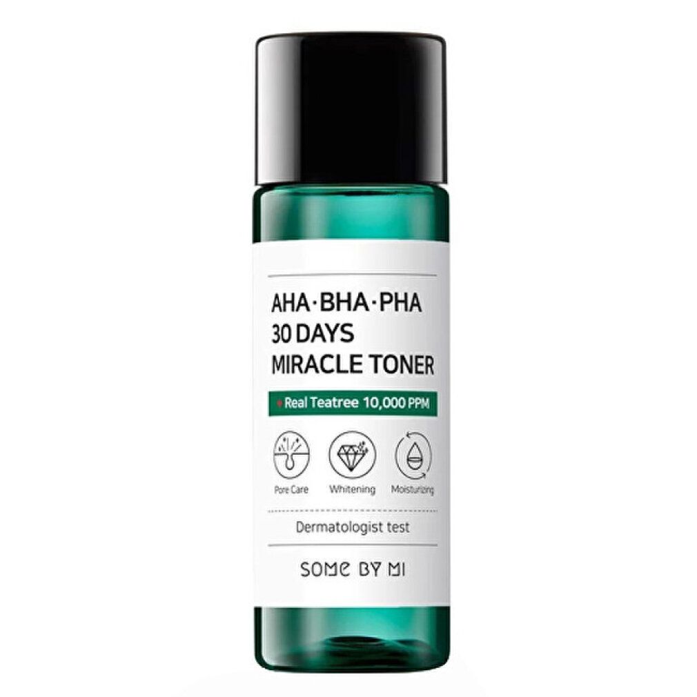 SOME BY MI AHA-BHA-PHA 30 Days Miracle Toner mit Icons für Hautpflege, Aufhellung, Feuchtigkeit.