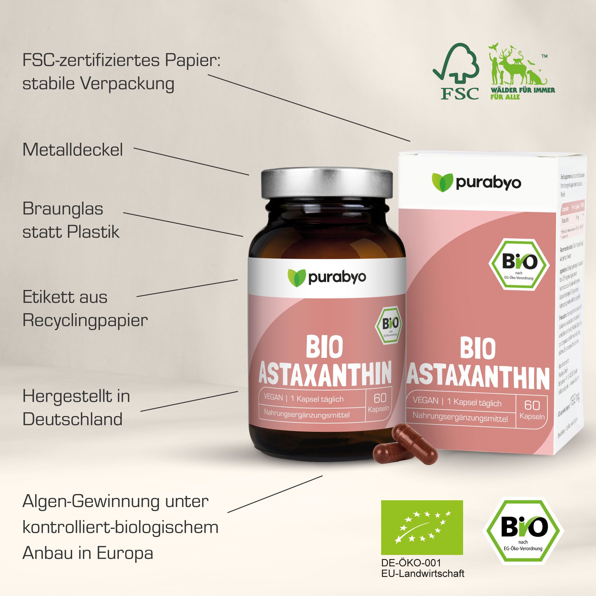 Purabyo Bio Astaxanthin Kapseln