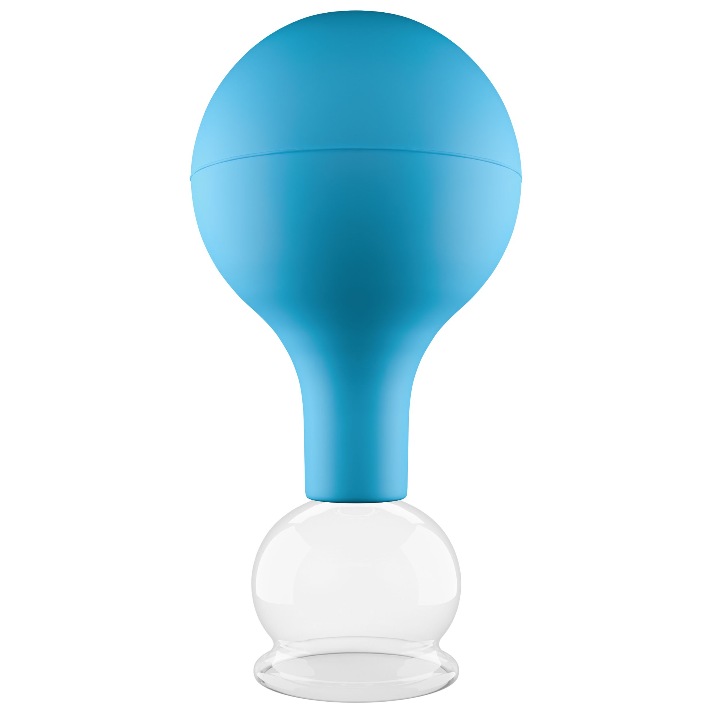 Pulox Schröpfglas aus Echtglas mit Saugball - 32mm in Blau