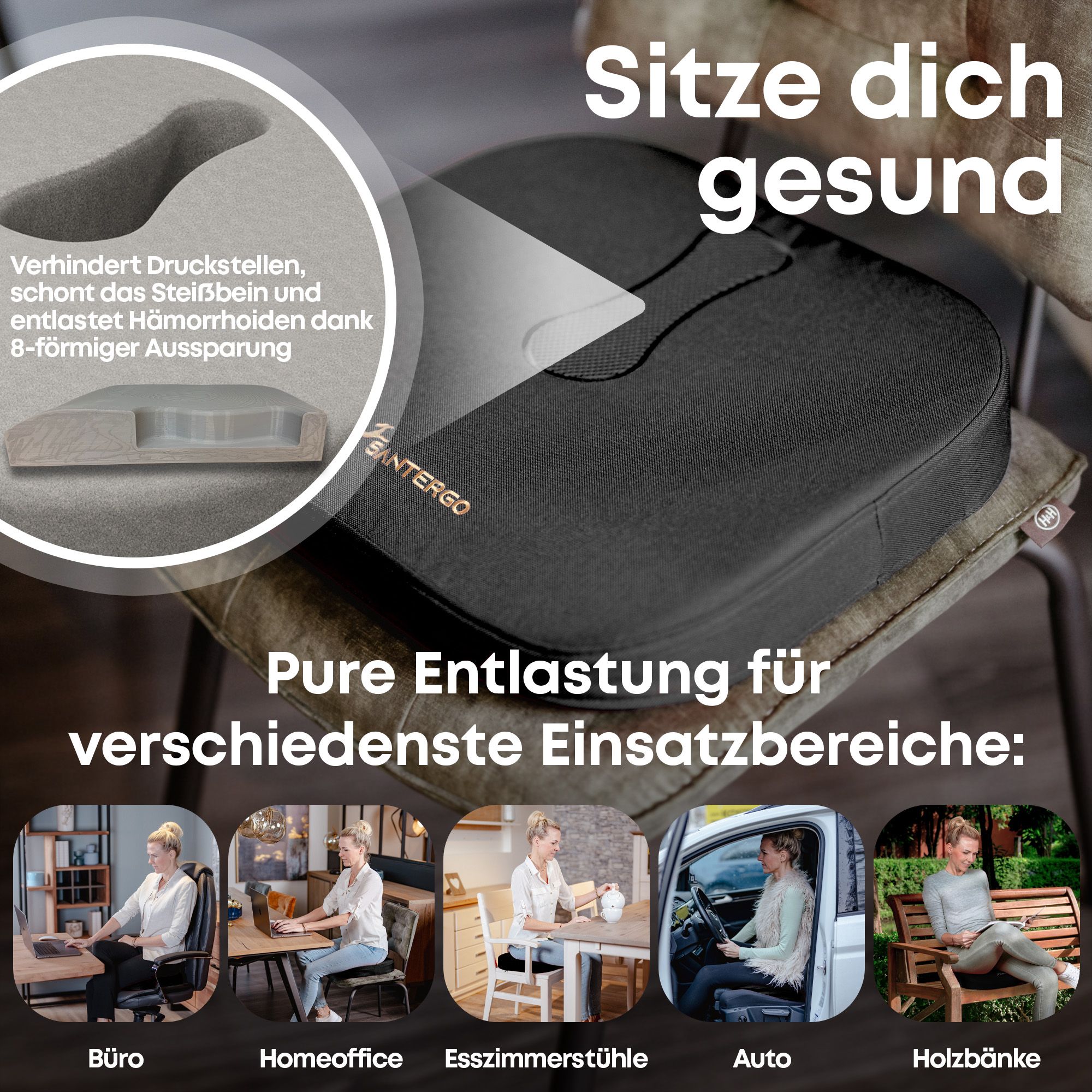 SANTERGO Orthopädisches Sitzkissen