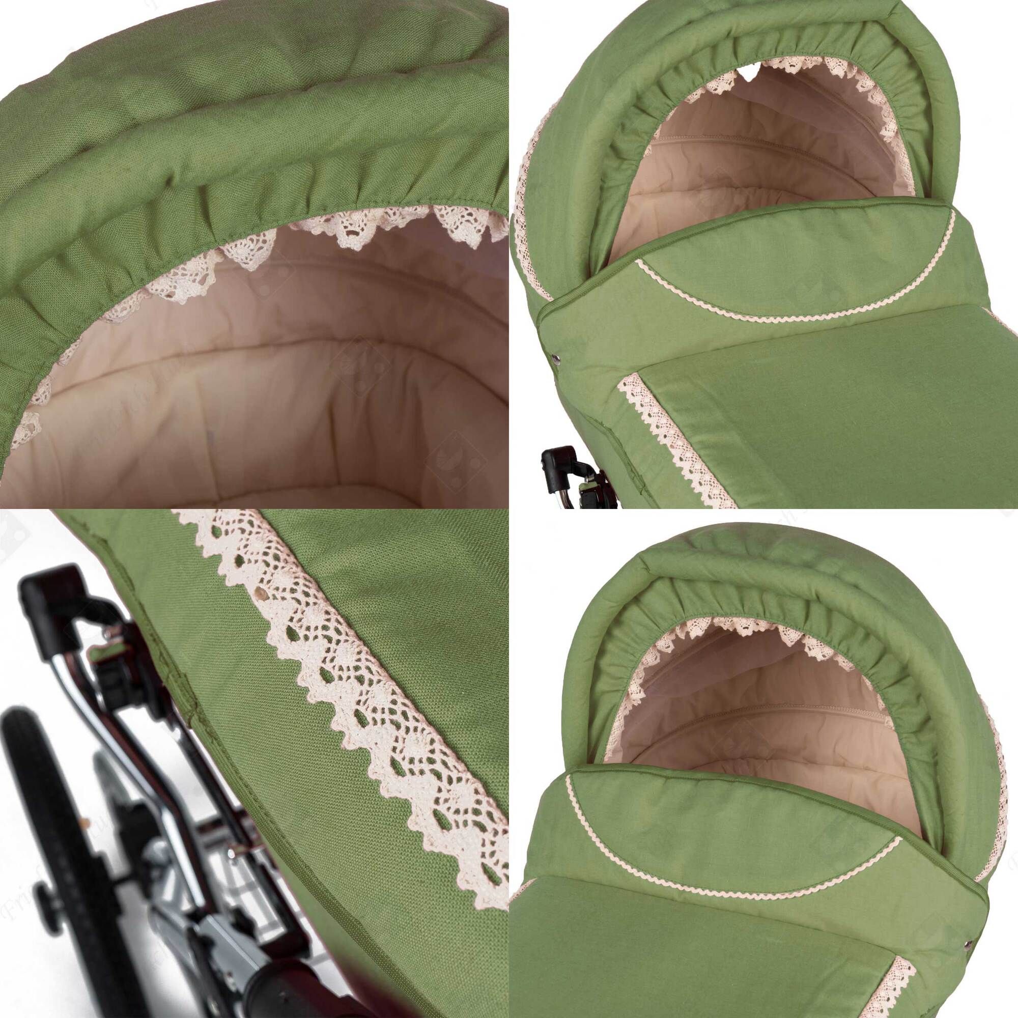 Friedrich Hugo Natureline 3 in 1 Kinderwagen Set Öko Nostalgie Kinderwagen, Hugo Forrest Creme